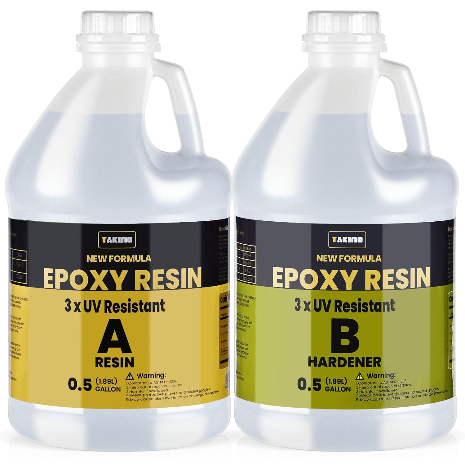 TAKIMO 1 Gallon 3×UV Resistant Resin Kit,No Bubble & Crystal Clear Epoxy Resin f...