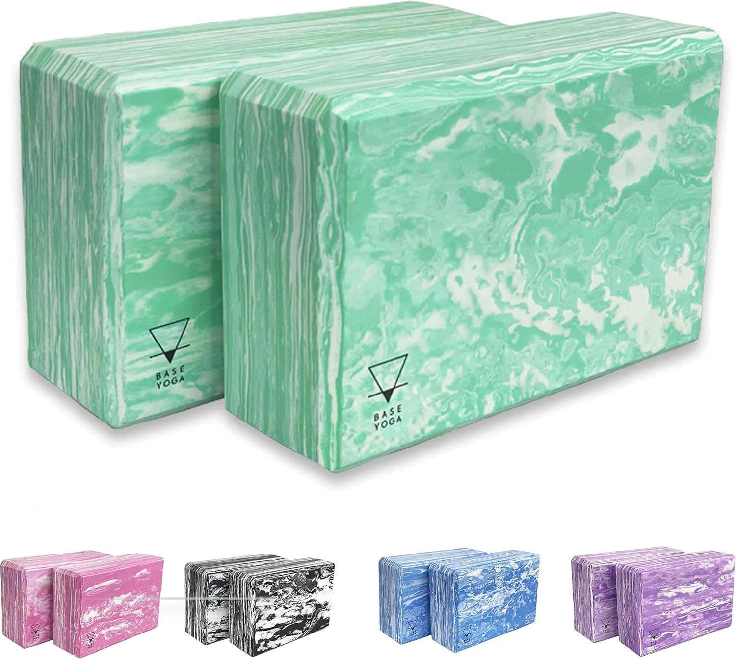 Base yoga Yoga Blocks - 1 or 2 pc set - Unique Strong/Firm/Lightweight EVA foam...