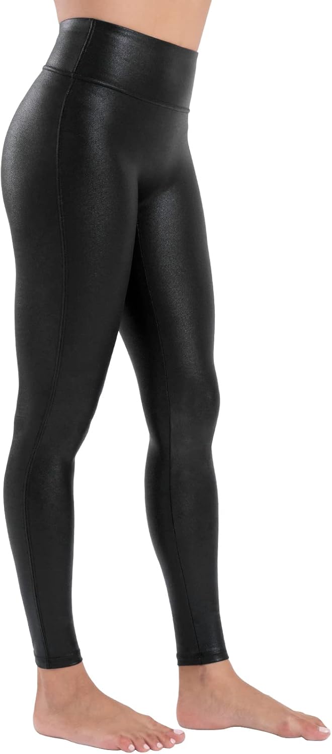 Tagoo Faux Leather Leggings for Women Tummy Control Dressy Leggings High Waisted...