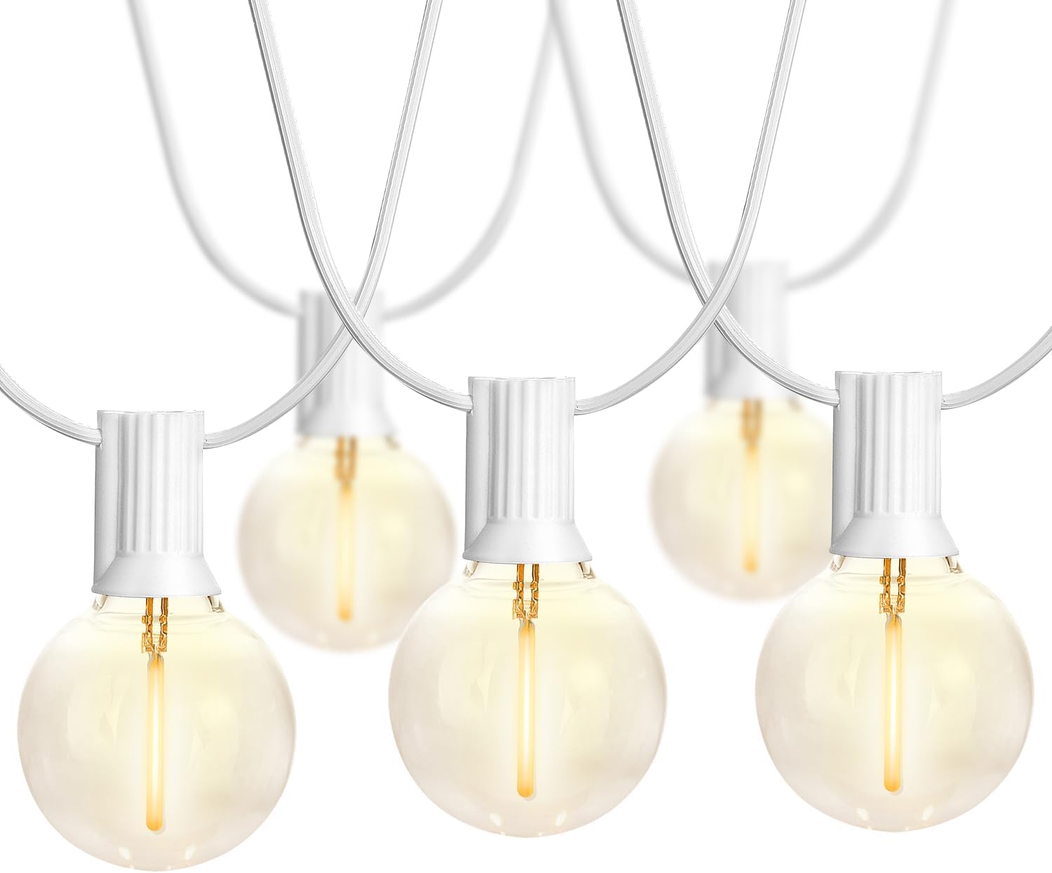 SUNTHIN White Outdoor String Lights, Special Patio Lights with 25 G40 Shatterpro...