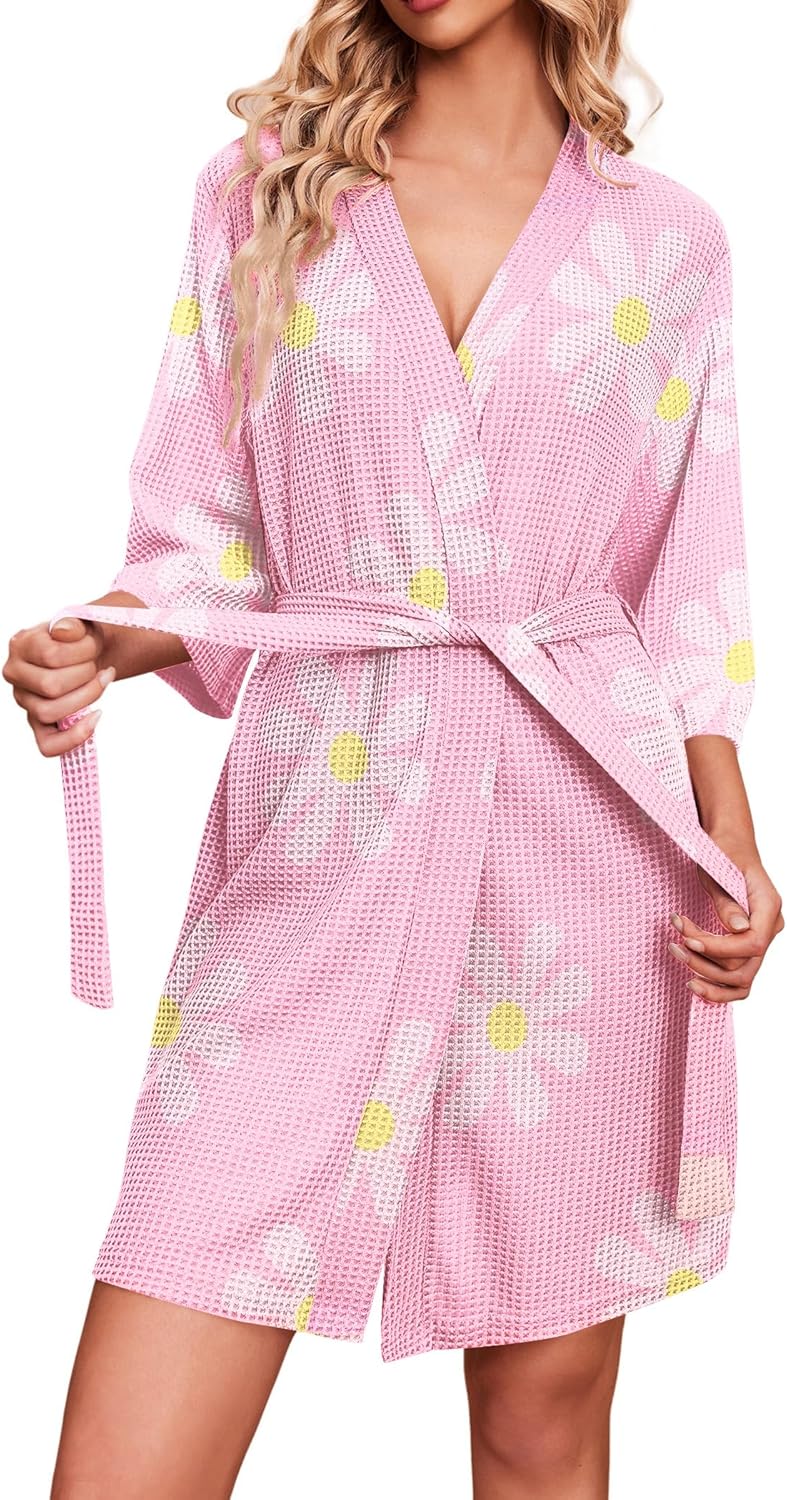 Ekouaer Robes for Women, Special Waffle Knit Bathrobe for Soft Comfort, Lightwei...
