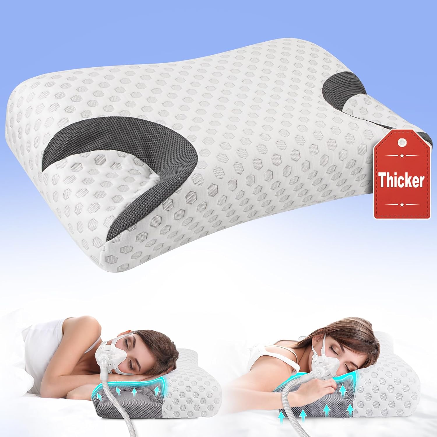 IKSTAR CPAP Pillow, Special Sleep Apnea Pillow for Sleeping, Innovative CPAP Nas...