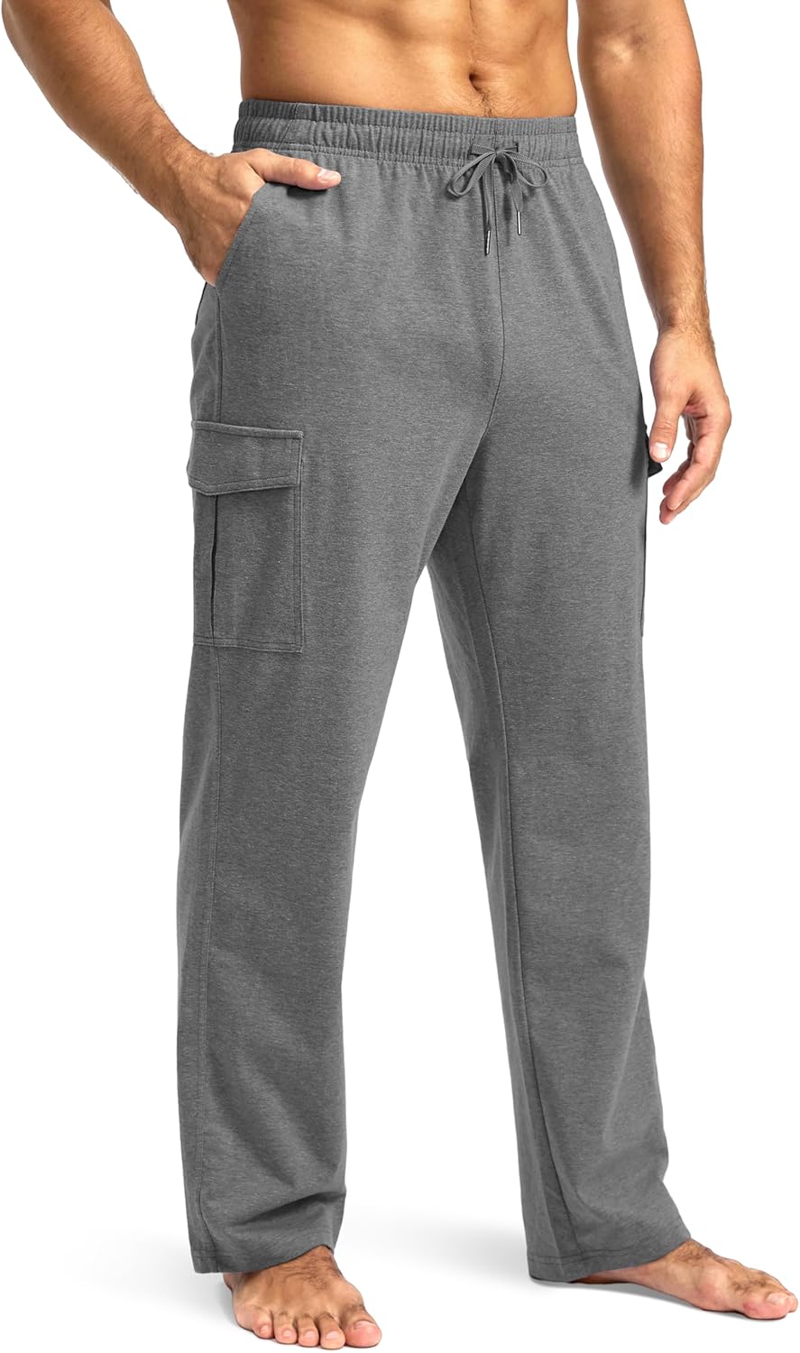 Pudolla Men's Cotton Sweatpants, Special Men's Open Bottom Pants, Innovative Car...