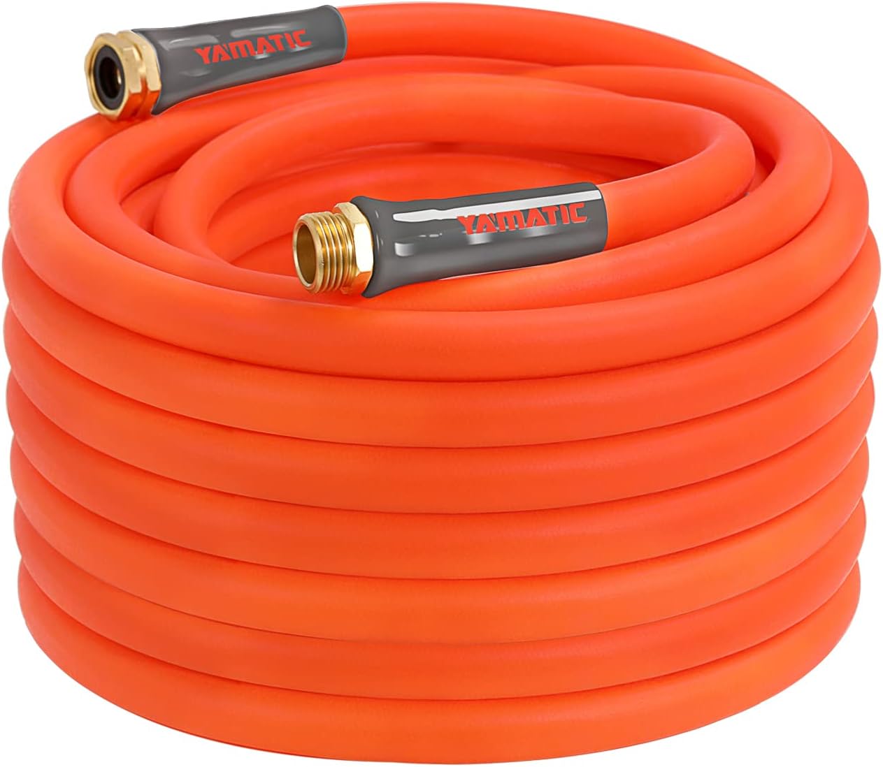YAMATIC Heavy Duty Garden Hose 5/8 in x 50 ft with Swivel Fitting, Super Flexibl...