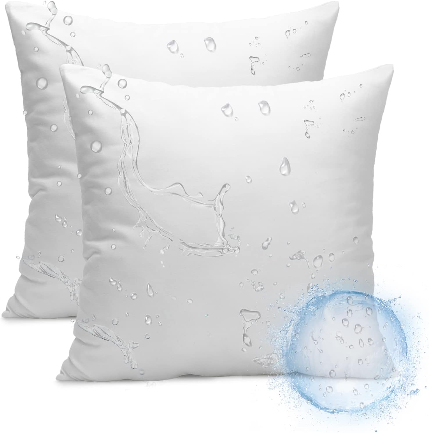 Ashler Outdoor Pillows, 18 x 18 Pillow Inserts Set of 2, Waterproof Throw Pillow...