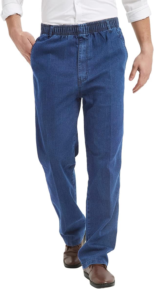 High-Quality IDEALSANXUN Men's Elastic Waist Jeans, Special Jeans 32W x 28L Ligh...