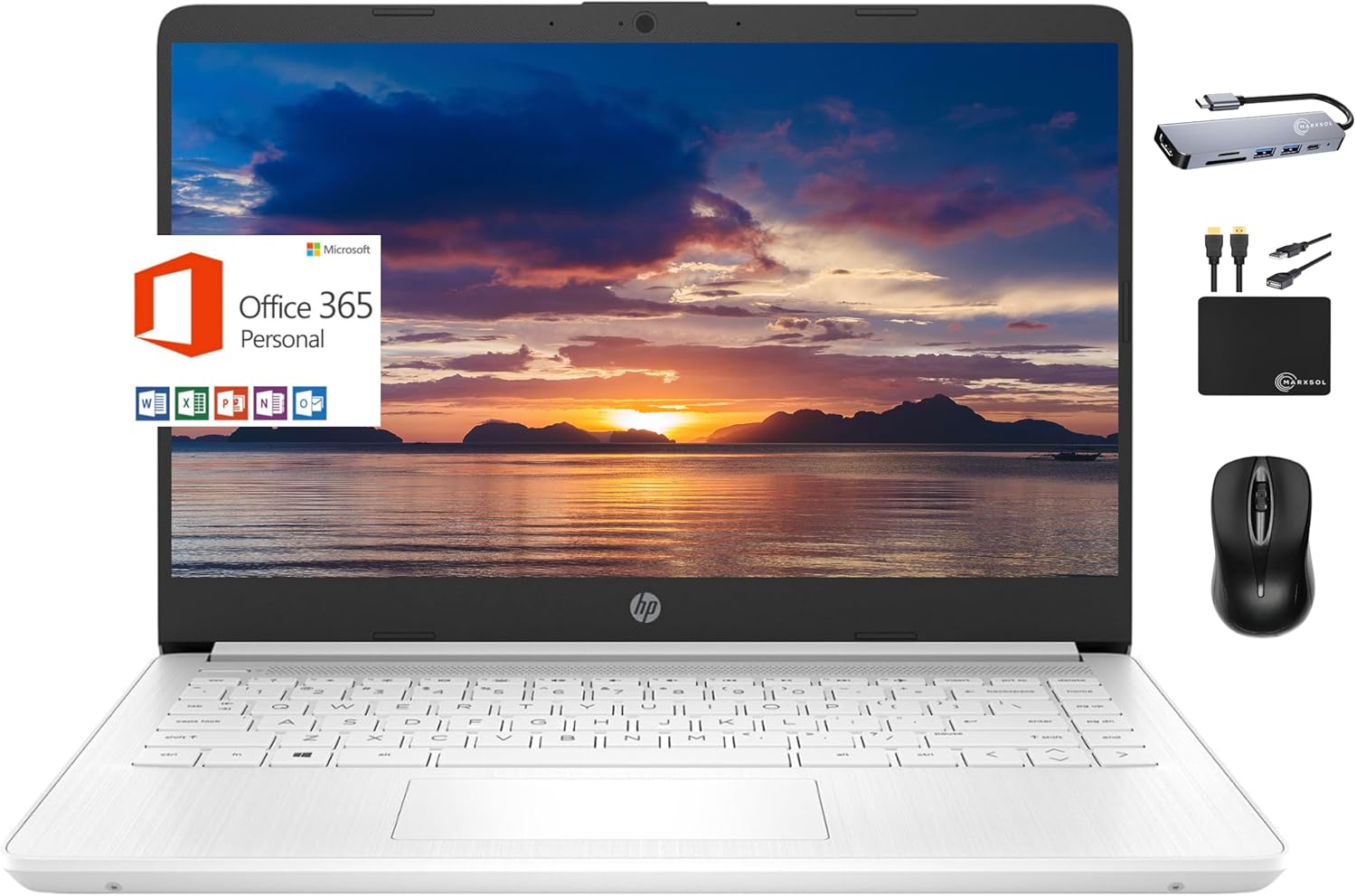 HP 2024 Premium 14" Micro-Edge Portable Laptop Student Business, Intel Quad-Core...