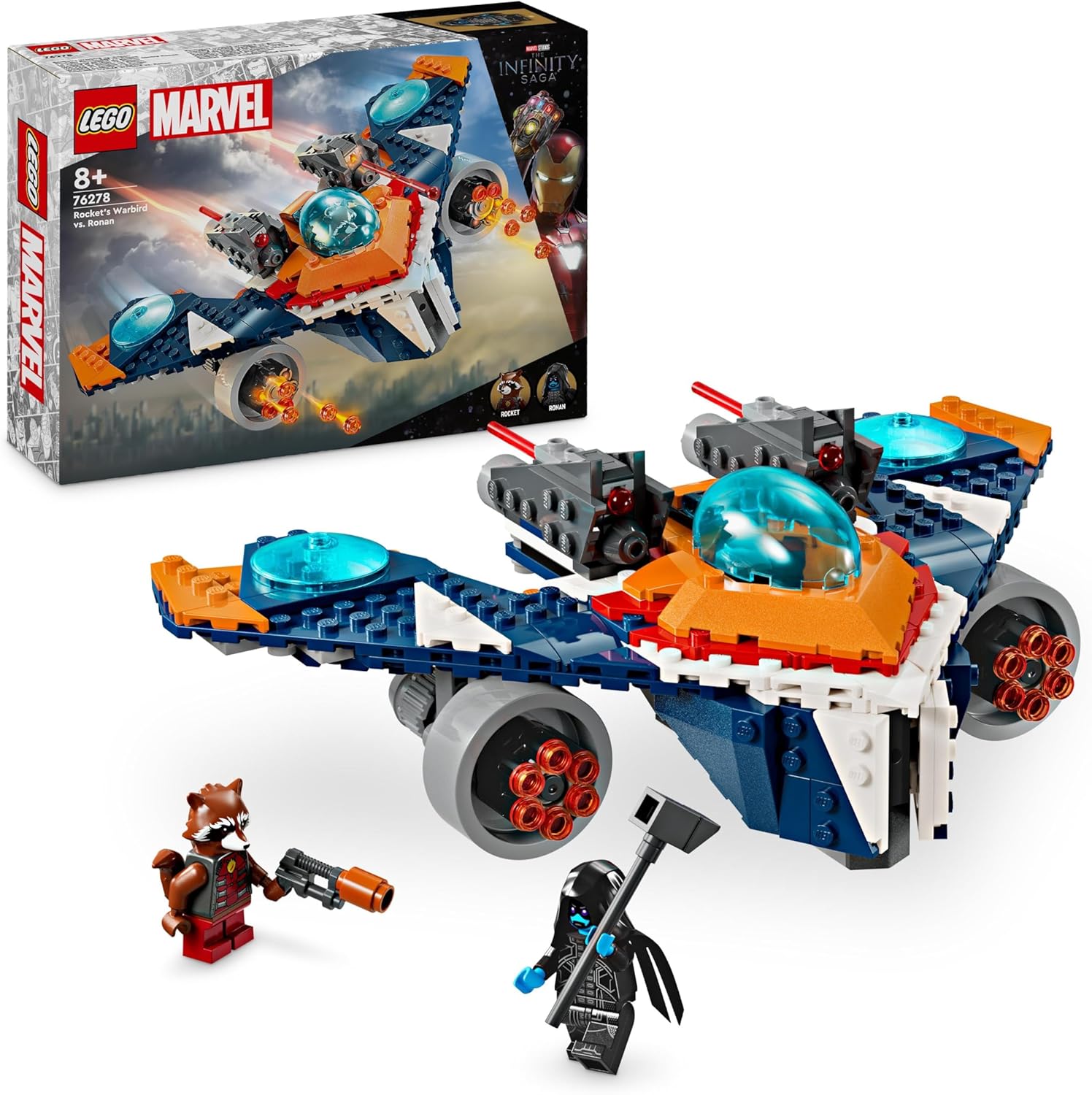 LEGO Marvel Rocket’s Warbird vs. Ronan, Buildable Super Hero Spaceship Toy for K...