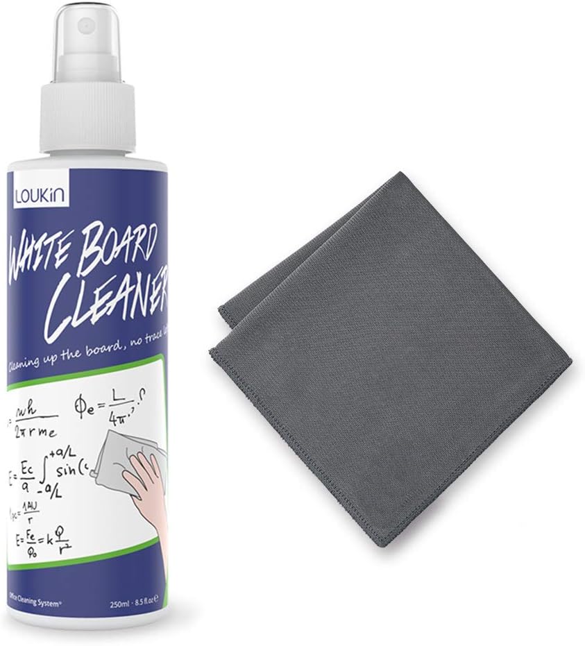 loukin Non-Toxic Whiteboard Cleaner, 8.5oz Dry Erase Board Cleaner, Low-Odor Whi...