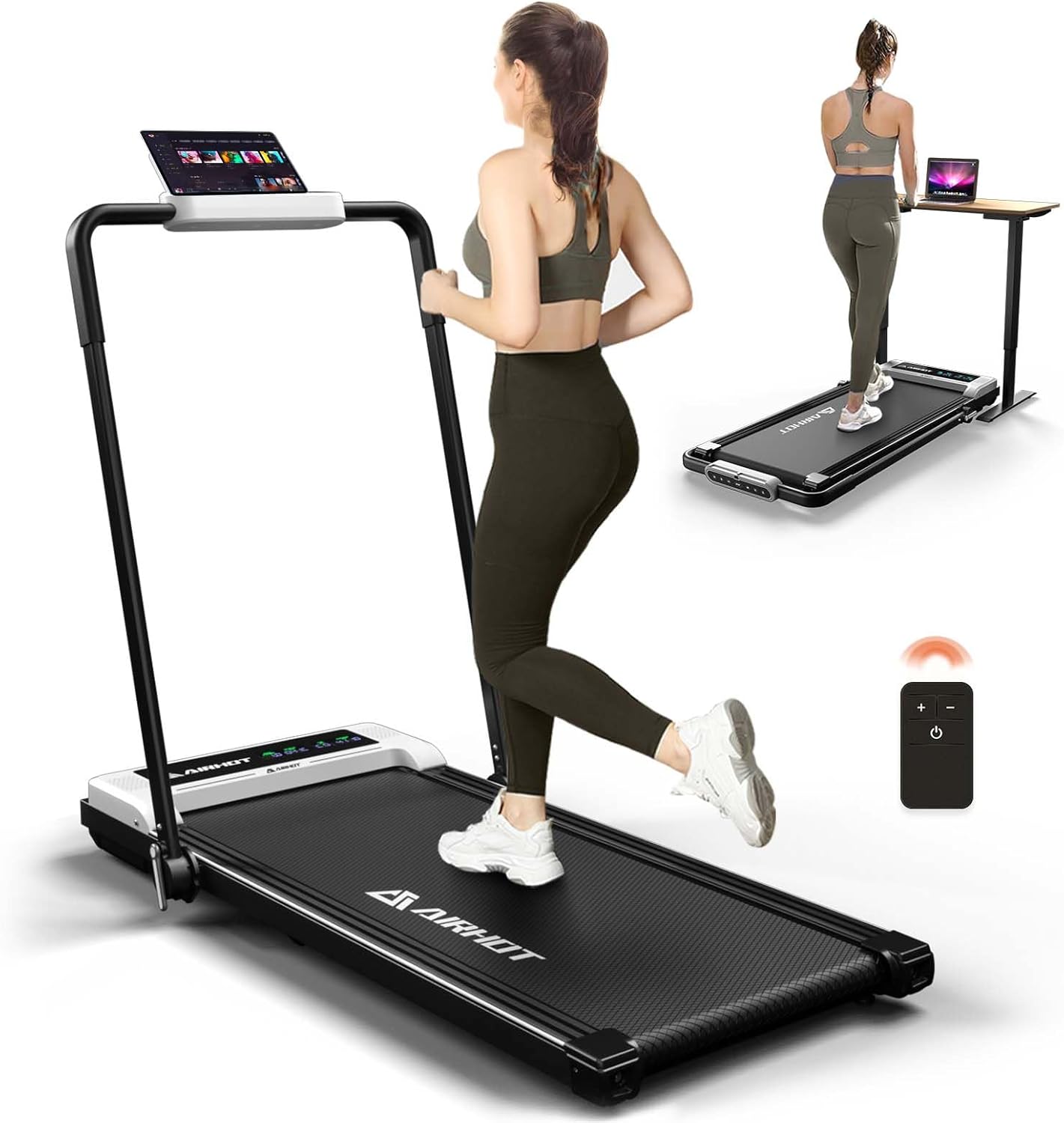 Walking Pad Treadmill, 2.5HP Under Desk Treadmill with Remote Control & LED Disp...