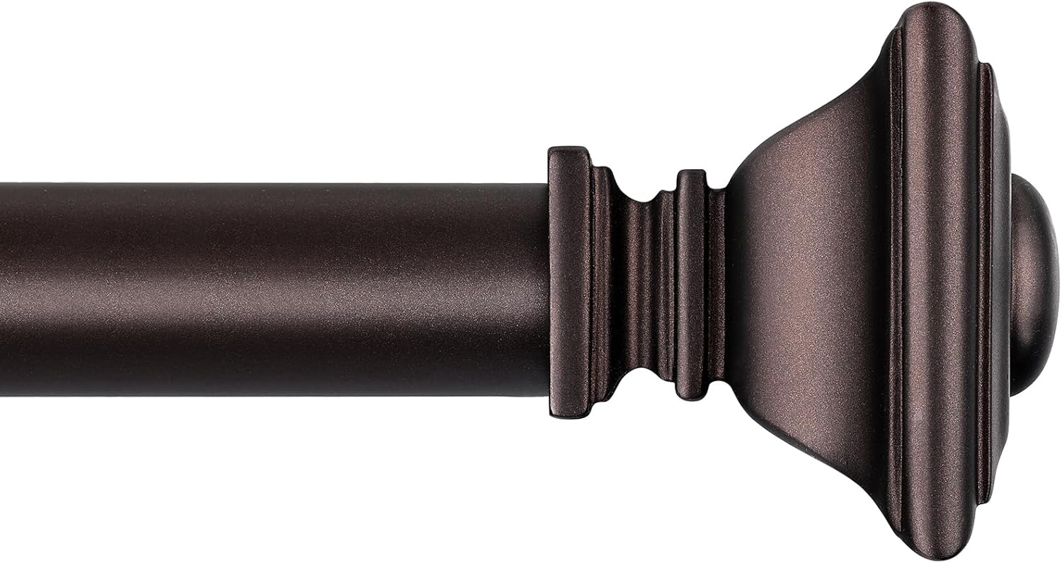 BRIOFOX Bronze Curtain Rods for Windows 48 to 84 Inch Heavy Duty Adjustable Leng...