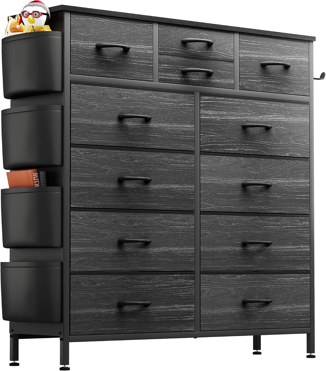 Lulive Black Dresser for Bedroom with 12 Drawers, Tall Dressers Chest of Drawers...