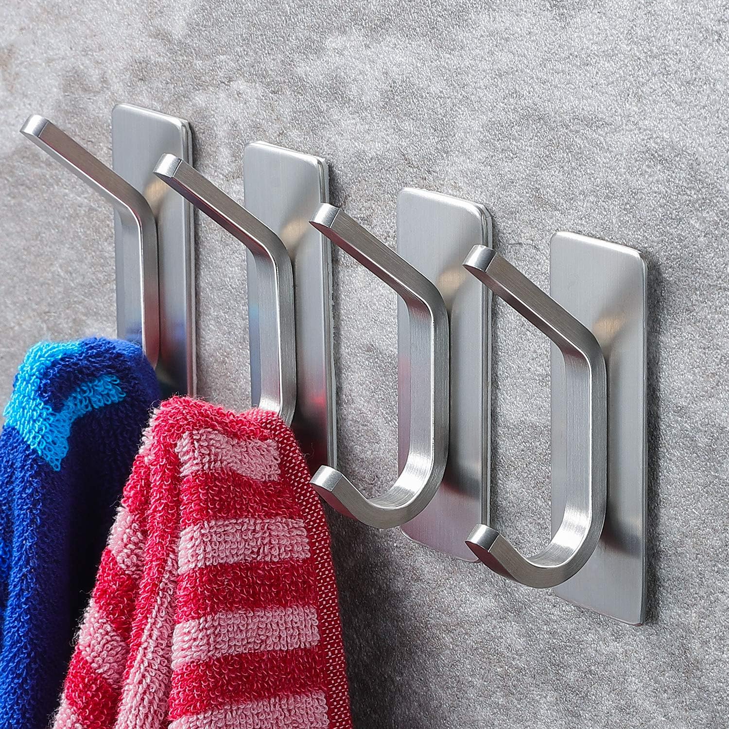 ZUNTO 4 Packs Adhesive Hook - Self Adhesive Hook/Coat Sticky Hooks for Kitchen B...