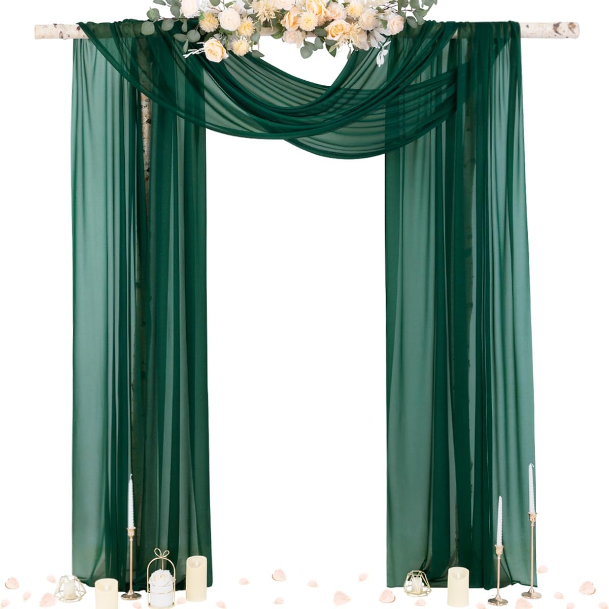 Socomi Wedding Arch Draping Fabric, Special Curtain Drapes 29" x 20Ft 4 Panels,...