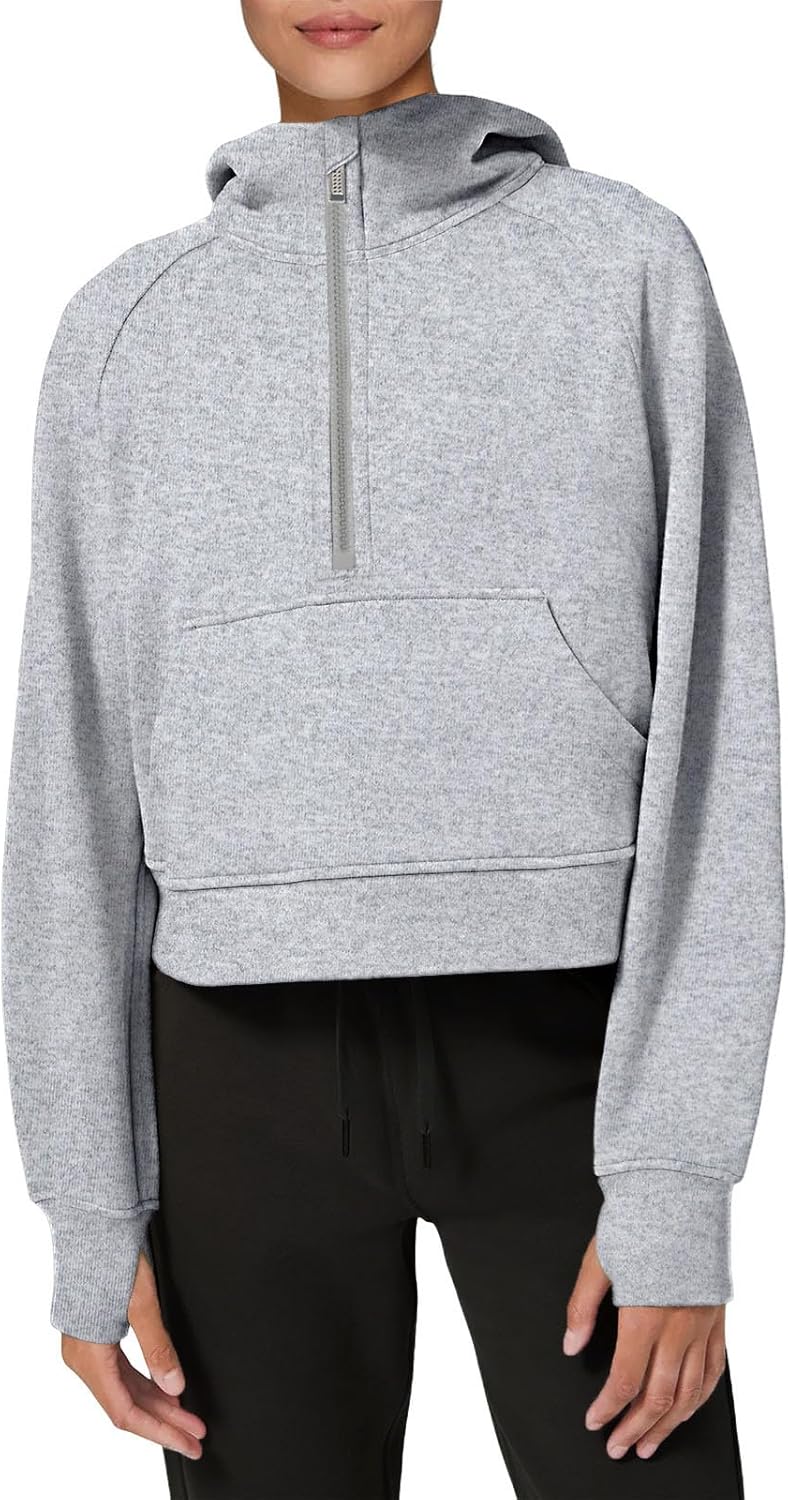 LASLULU Womens Fleece Hoodies Pullover 1/2 Zip Up Sweatshirts Long Sleeve Sweate...