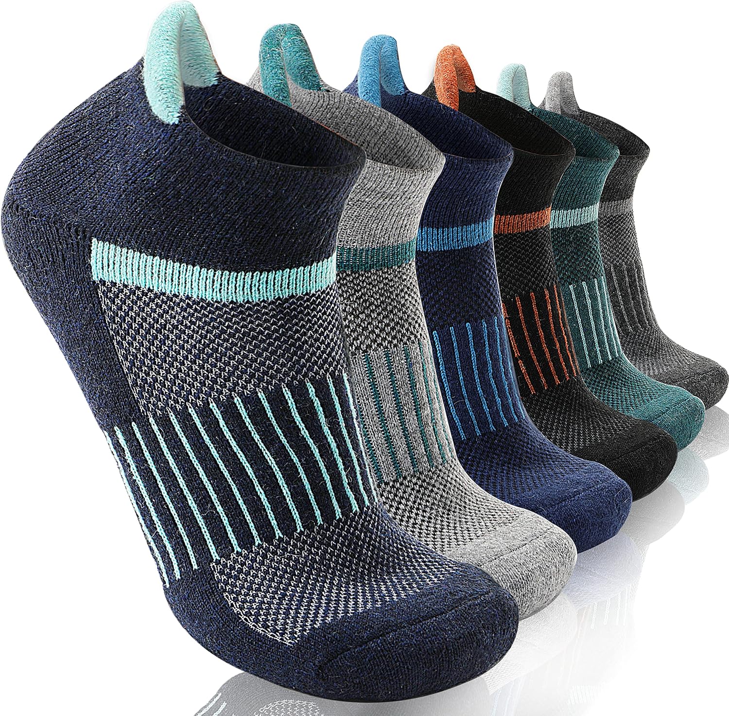 6 Pairs Merino Wool Ankle Running Hiking Socks Compression Support Breathable Th...
