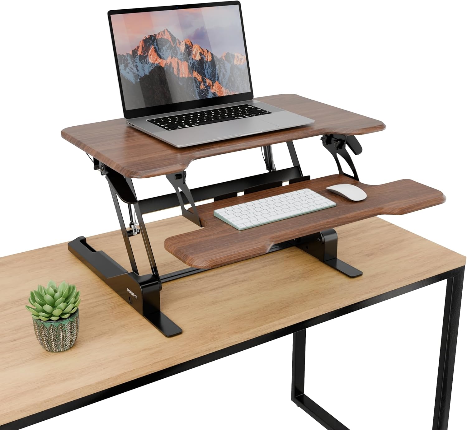 Mount-It! Height Adjustable Standing Desk Converter, Compact 30” Wide Tabletop S...