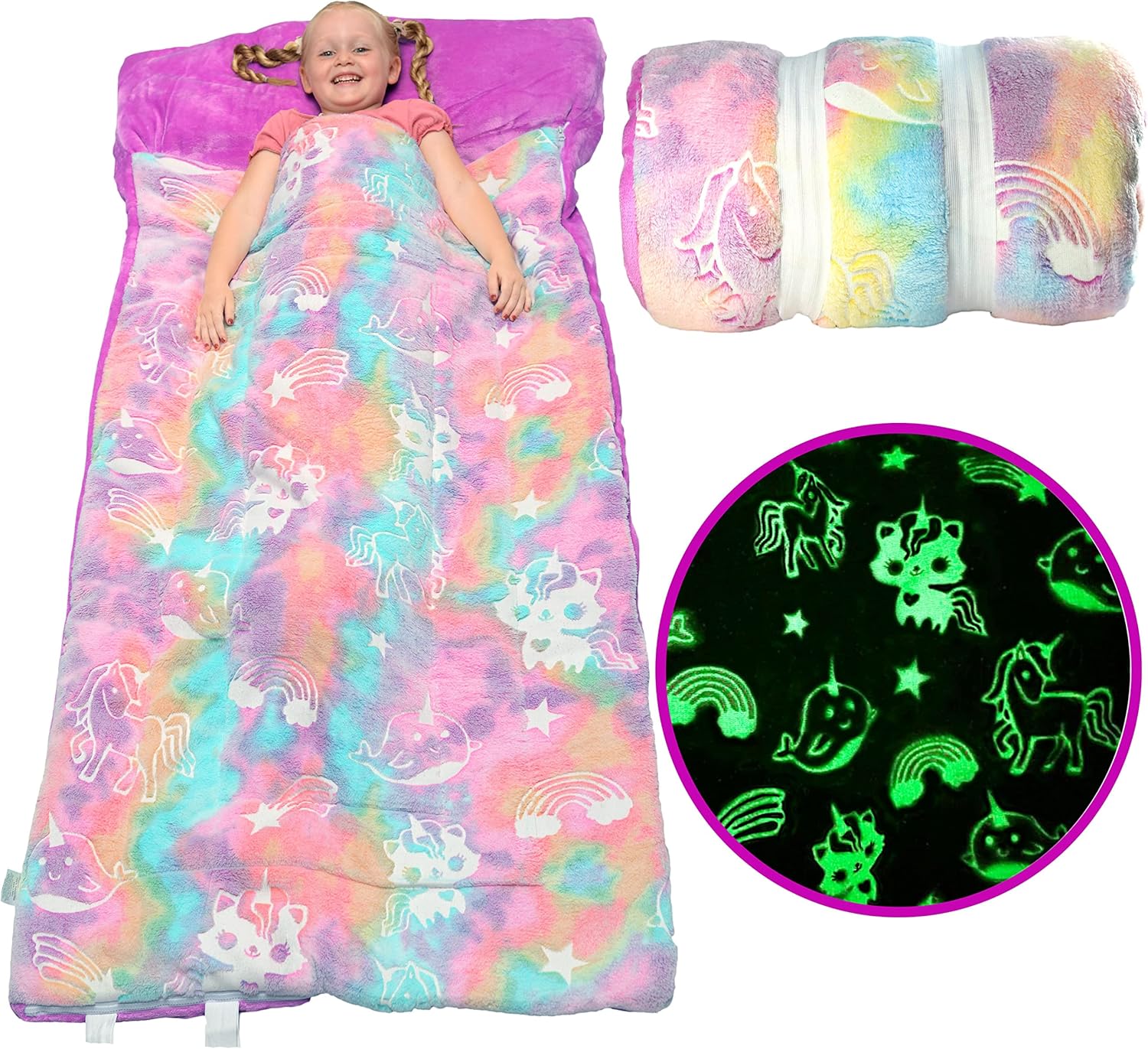 Kids Sleeping Bag, Special Glow in The Dark Slumber Bag for Girls and Boys, High...