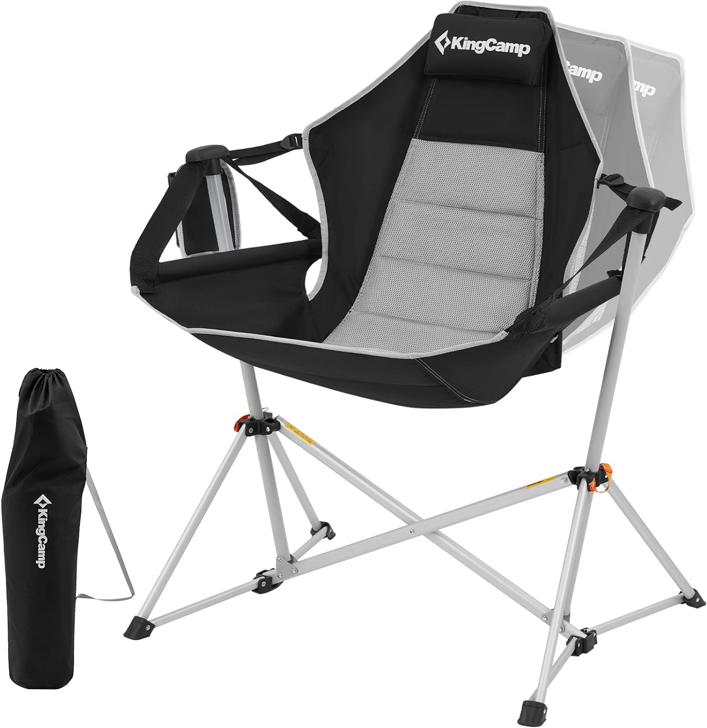 KingCamp Hammock Camping Chair, Aluminum Alloy Adjustable Back Swinging Chair, F...