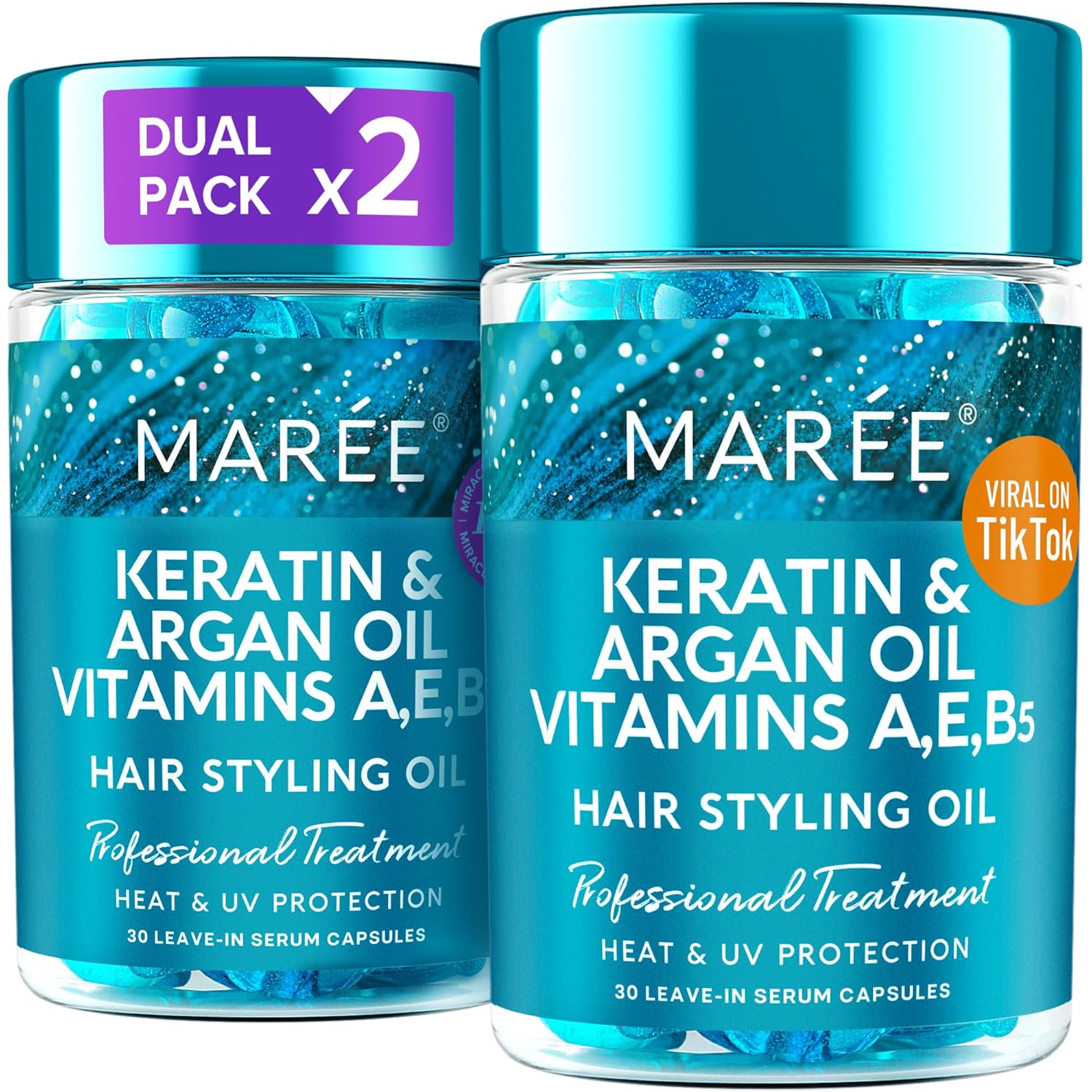 MAREE Hair Serum for Frizzy and Damaged Hair 2 pack - Keratin Styling & Moisturi...