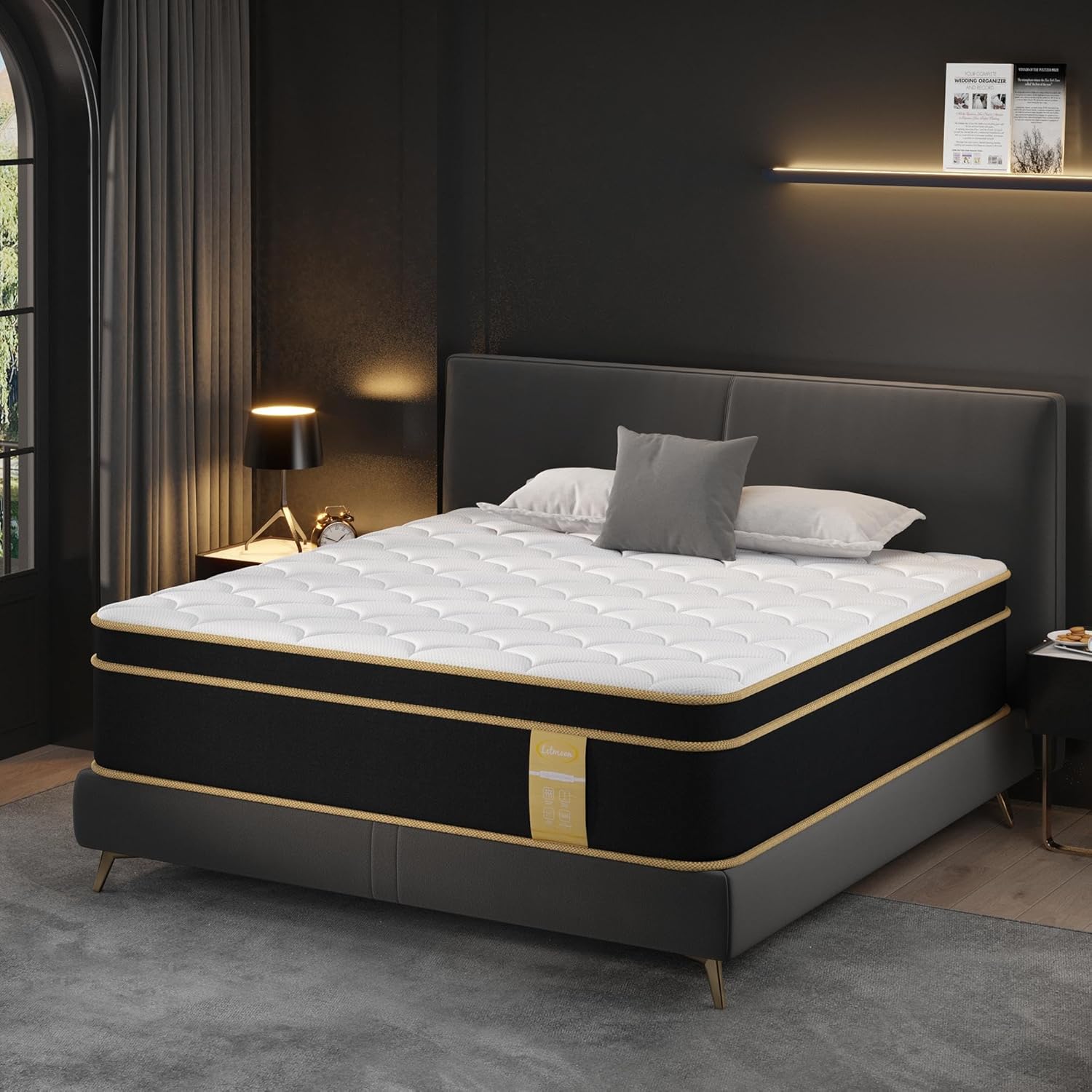 Queen Size Foam and Spring Hybrid Mattresses, 12 Inch Medium Firm Mattress in a...