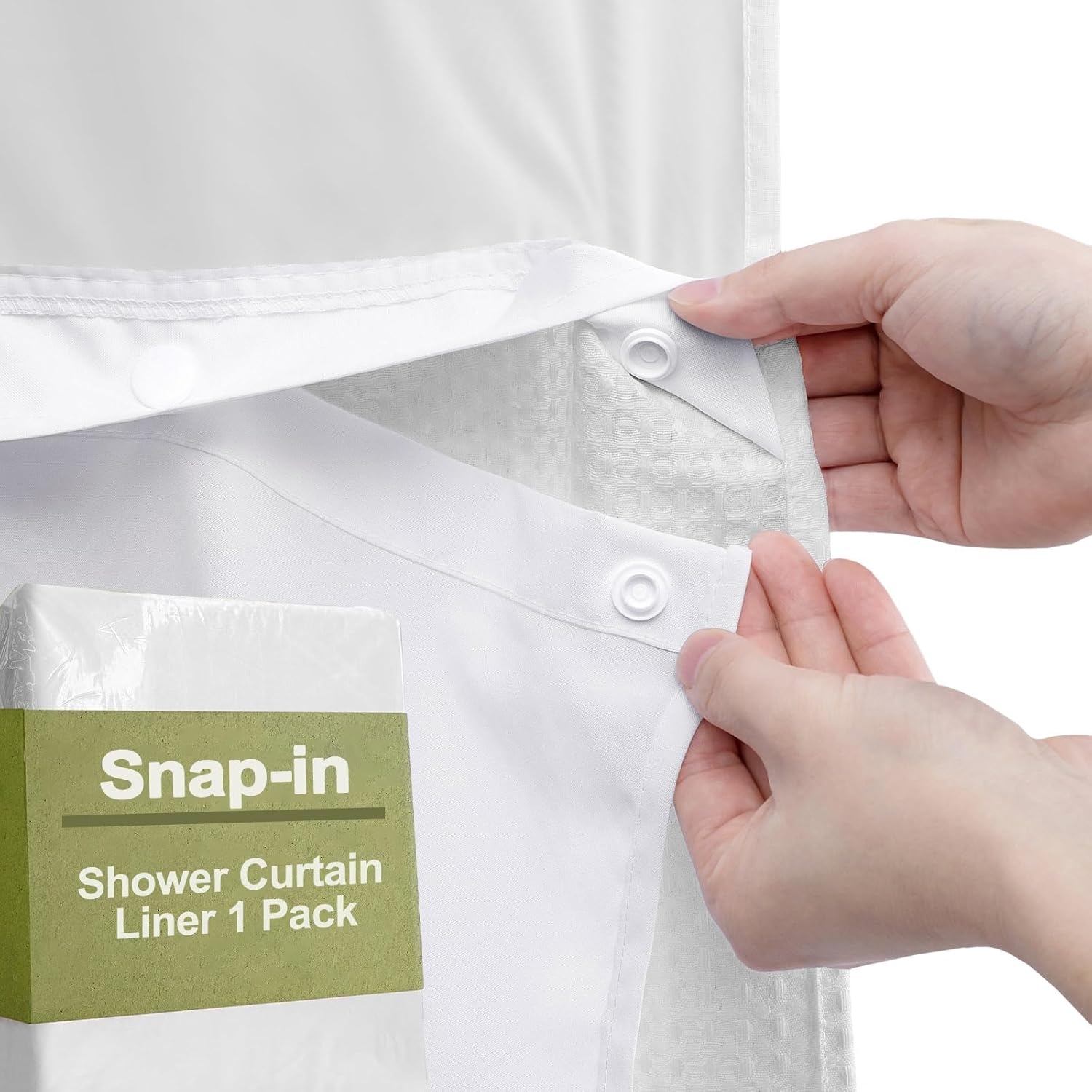 Waterproof Fabric Snap, Special Shower Curtain Liner Replacement with 2 Magnets,...