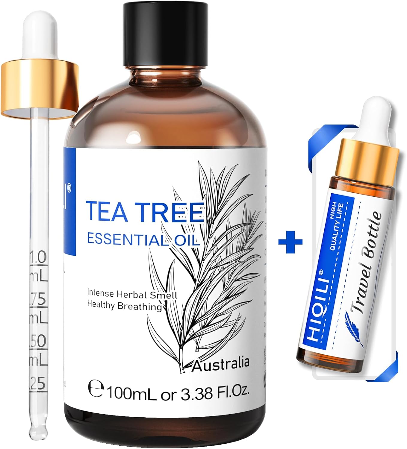 HIQILI 100ML Tea Tree Oil, Toenail Fungus, Nail Growth, Hair Restoration, Can be...