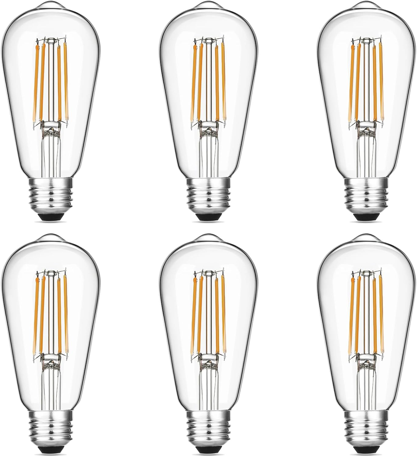 Vintage LED Edison Bulbs 6W, Equivalent 60W Incandescent, Warm White 2700K, ST58...