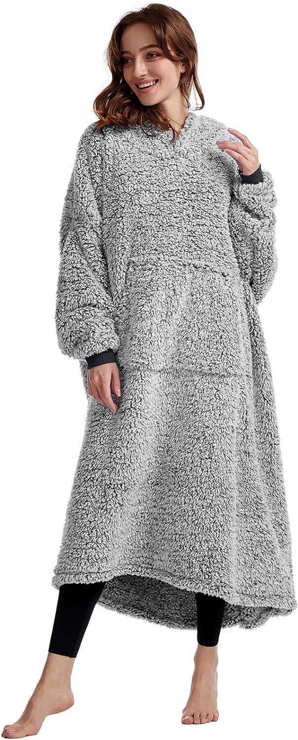 Cozy Sherpa Wearable Snuggle Blanket, Special Blanket Hoodie for Adults, Women,...