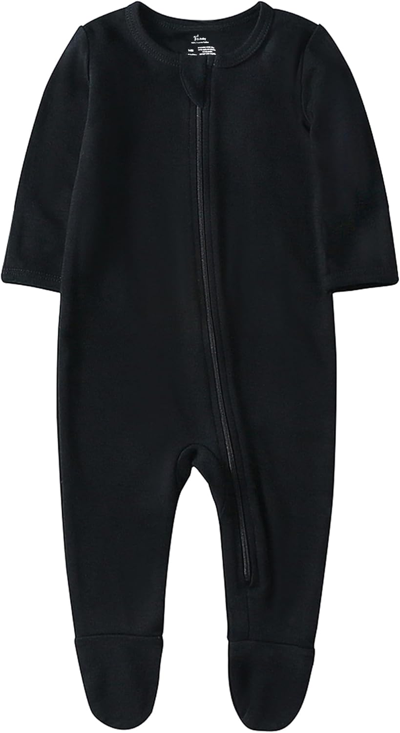 O2 BABY Baby Boys Girls Organic Cotton Zip-Front Sleeper Pajamas, Special Footed...