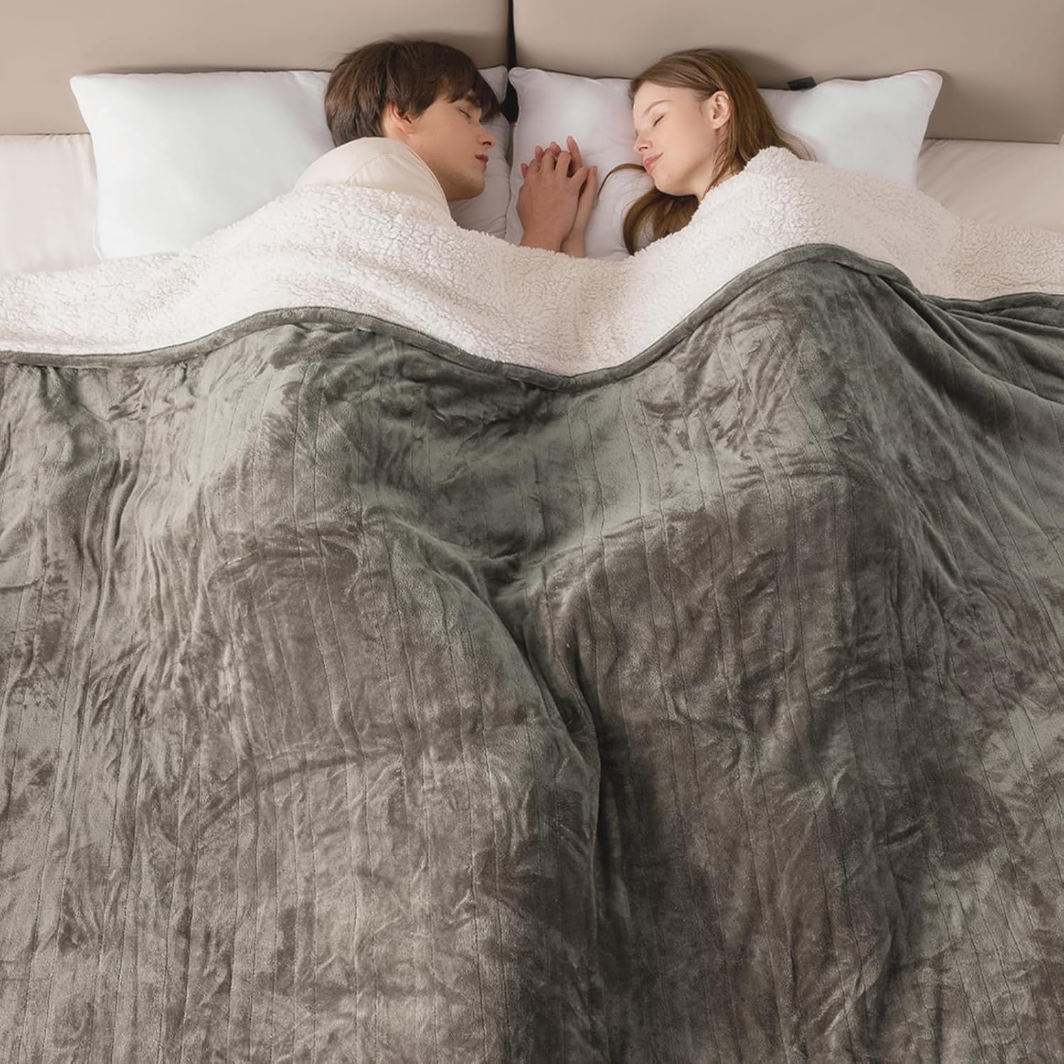 Bearhug Electric Blanket Heated Electric Blanket King Size 100"x 90" Warm Heatin...
