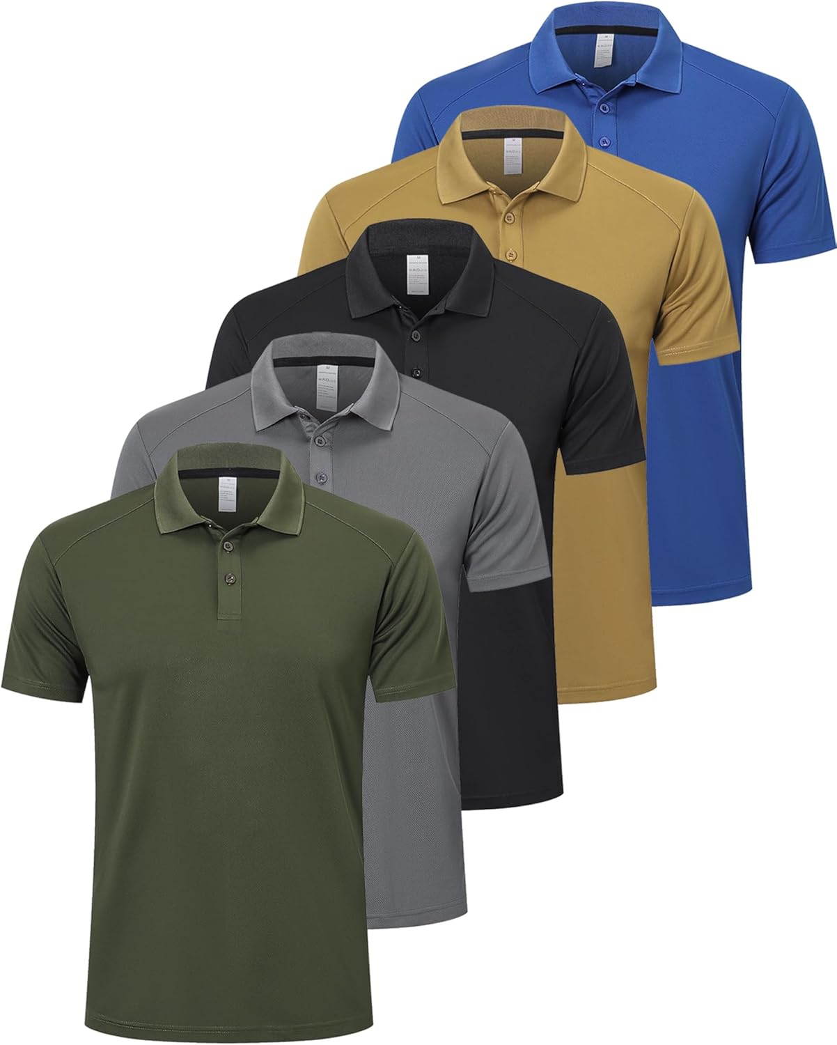 ZENGVEE Men's Polo Shirts Breathable Quick-Dry Moisture Wicking Workout Golf Gym...