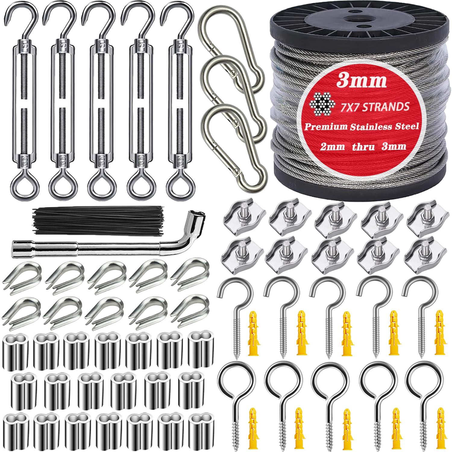 Roxanned 30m/3mm Garden Wire For Climbing Plants PVC Coated 304 Stainless Steel...
