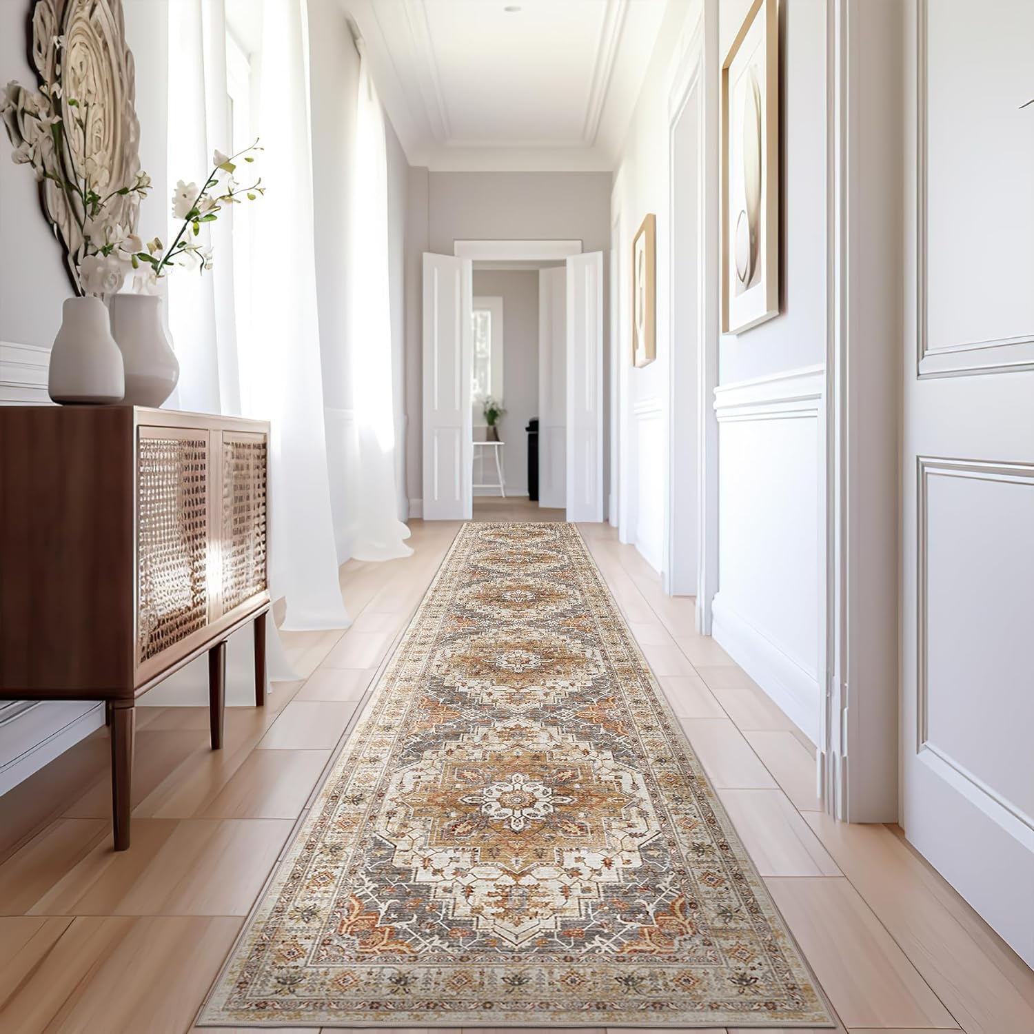 Madane Hallway Runner Rug 2x12, Special Extra Long Washable Runner Rugs with Rub...