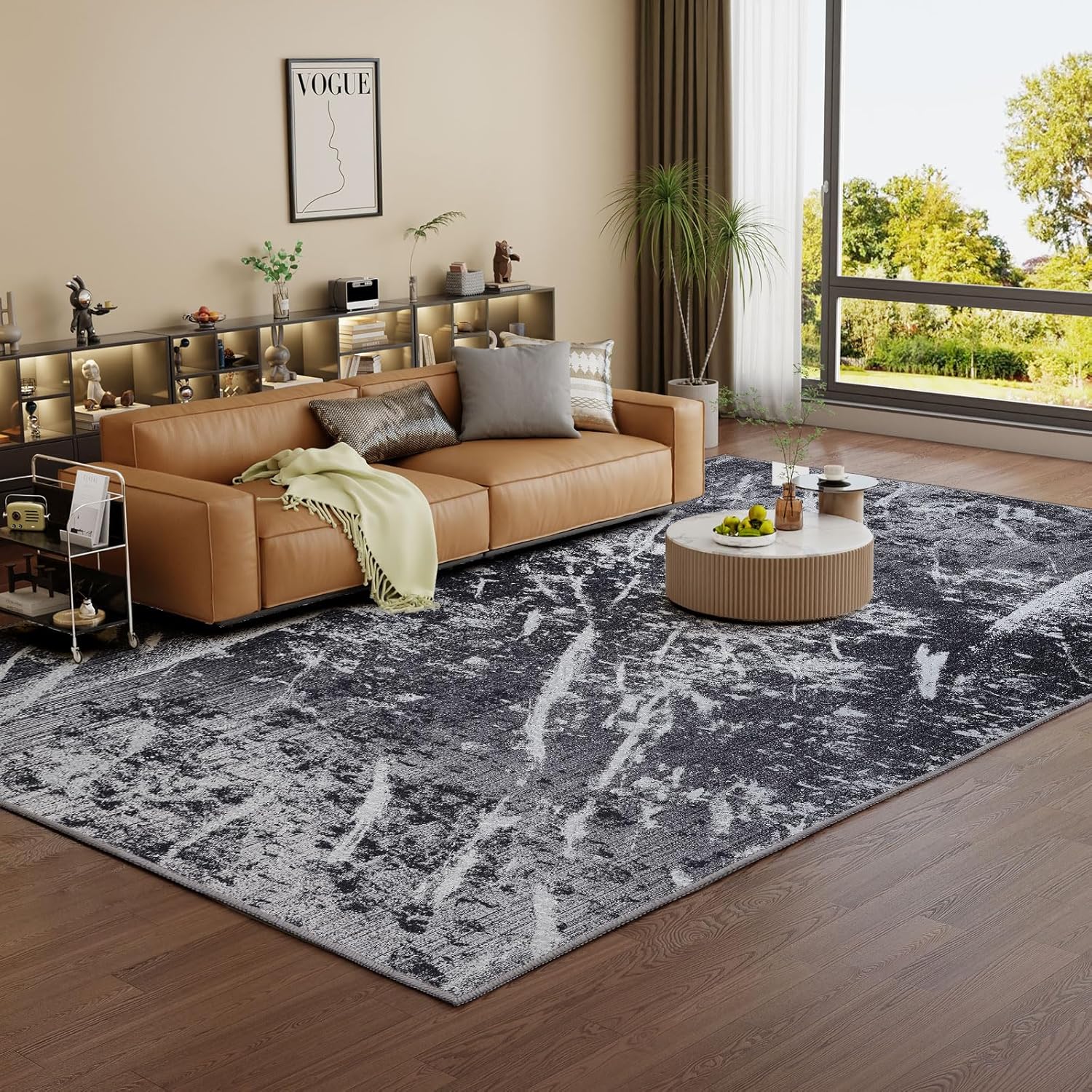 Vamcheer Washable Abstract Area Rug - Contemporary Style for Living Room, Bedroo...