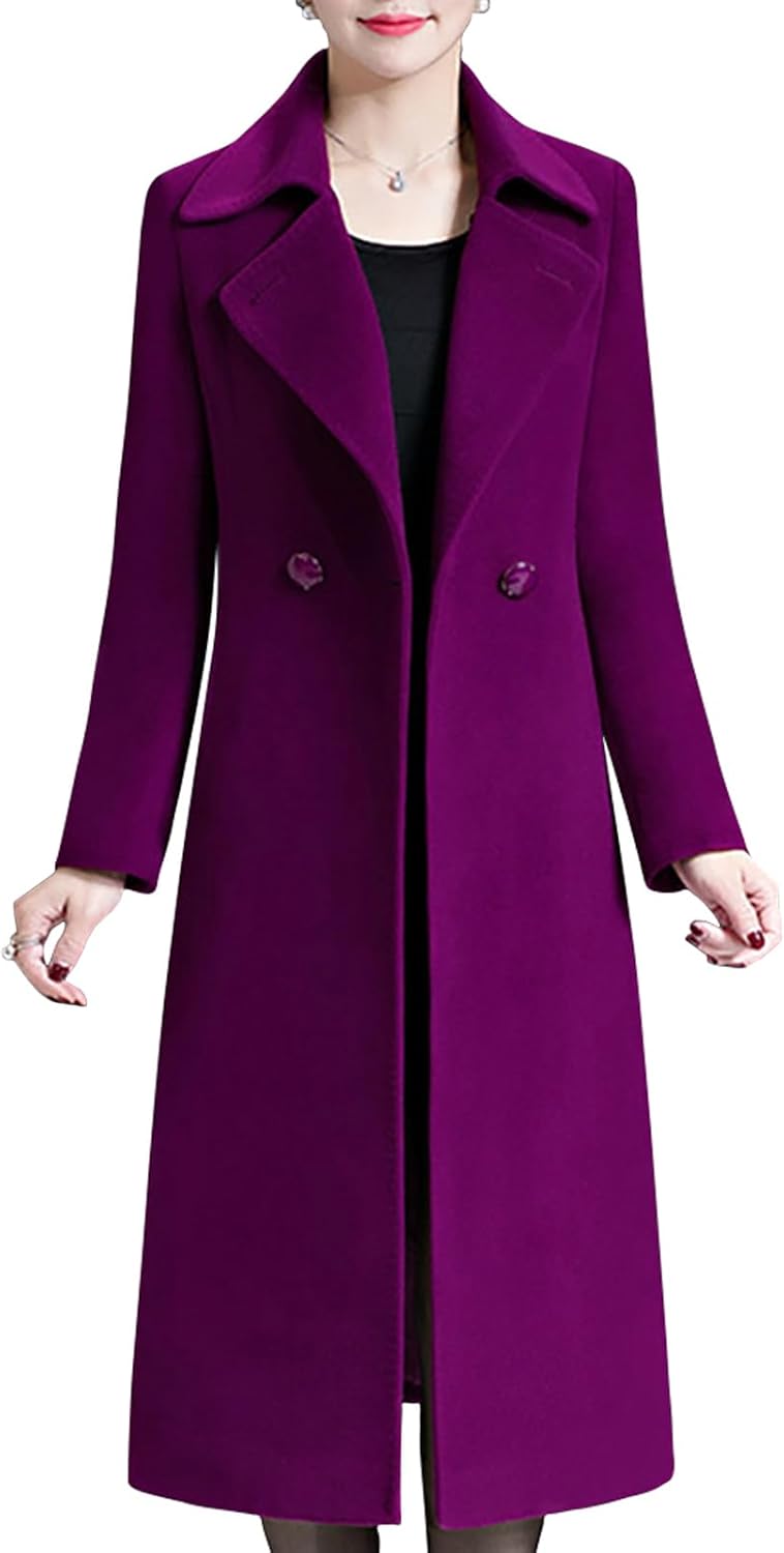 Aprsfn Women's Peacoat, Special Double-Breasted Notch Lapel Peacoat, Innovative...
