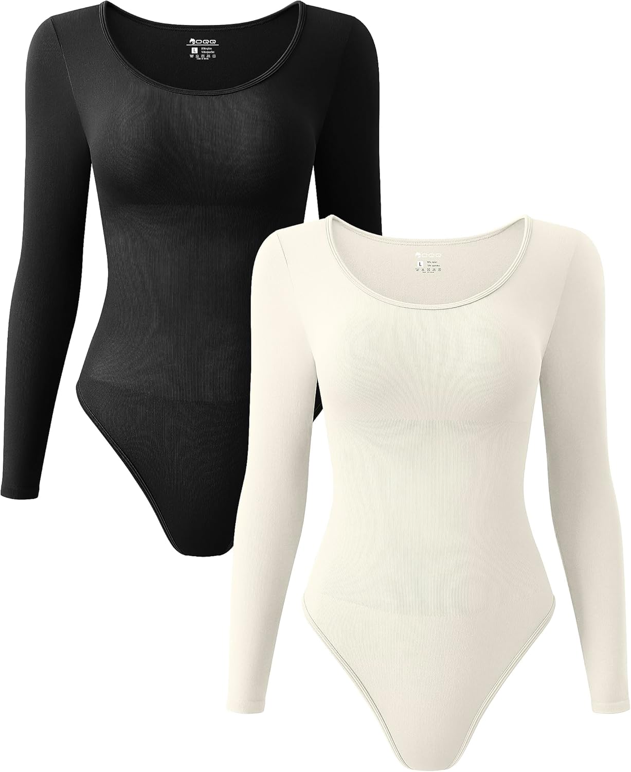 OQQ Women's Bodysuits, High-Quality 2 Piece Bodysuit Set, Sexy Ribbed One Piece,...