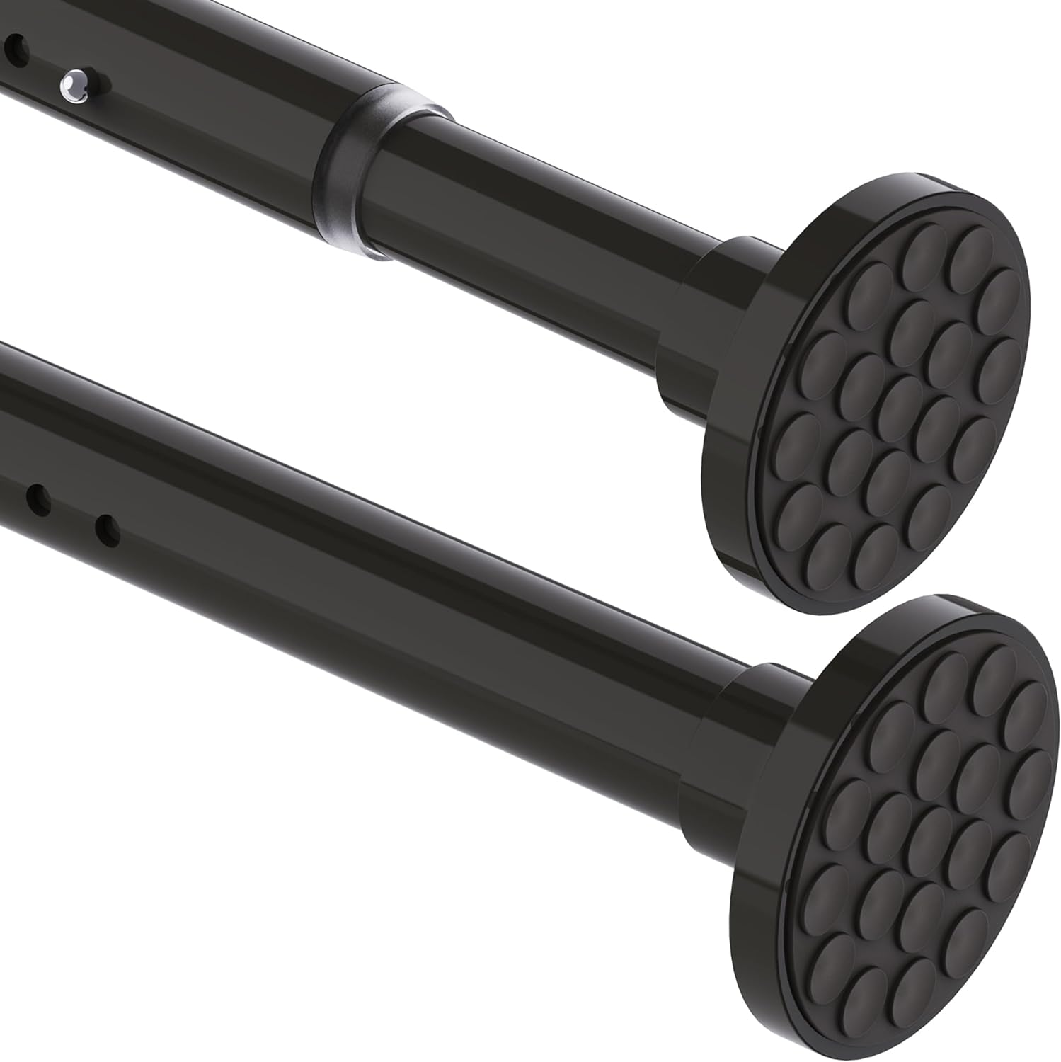 Shower Rail Extendable Curtain Rod No Drilling Non-Slip Curtain Pole Adjustable...