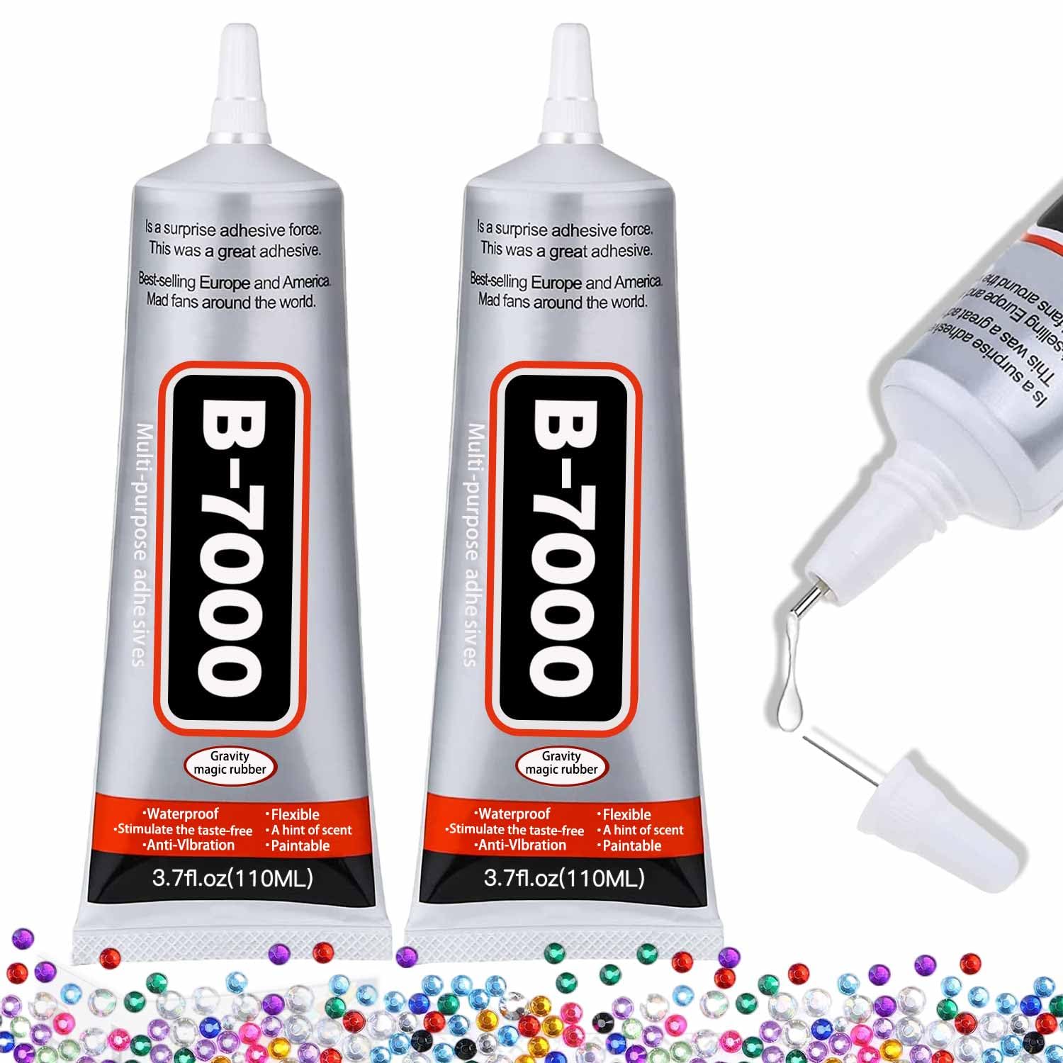 B-7000 Super Adhesive Glue - 110ml/3.7oz (2 Pack) - Industrial Strength B7000 Gl...