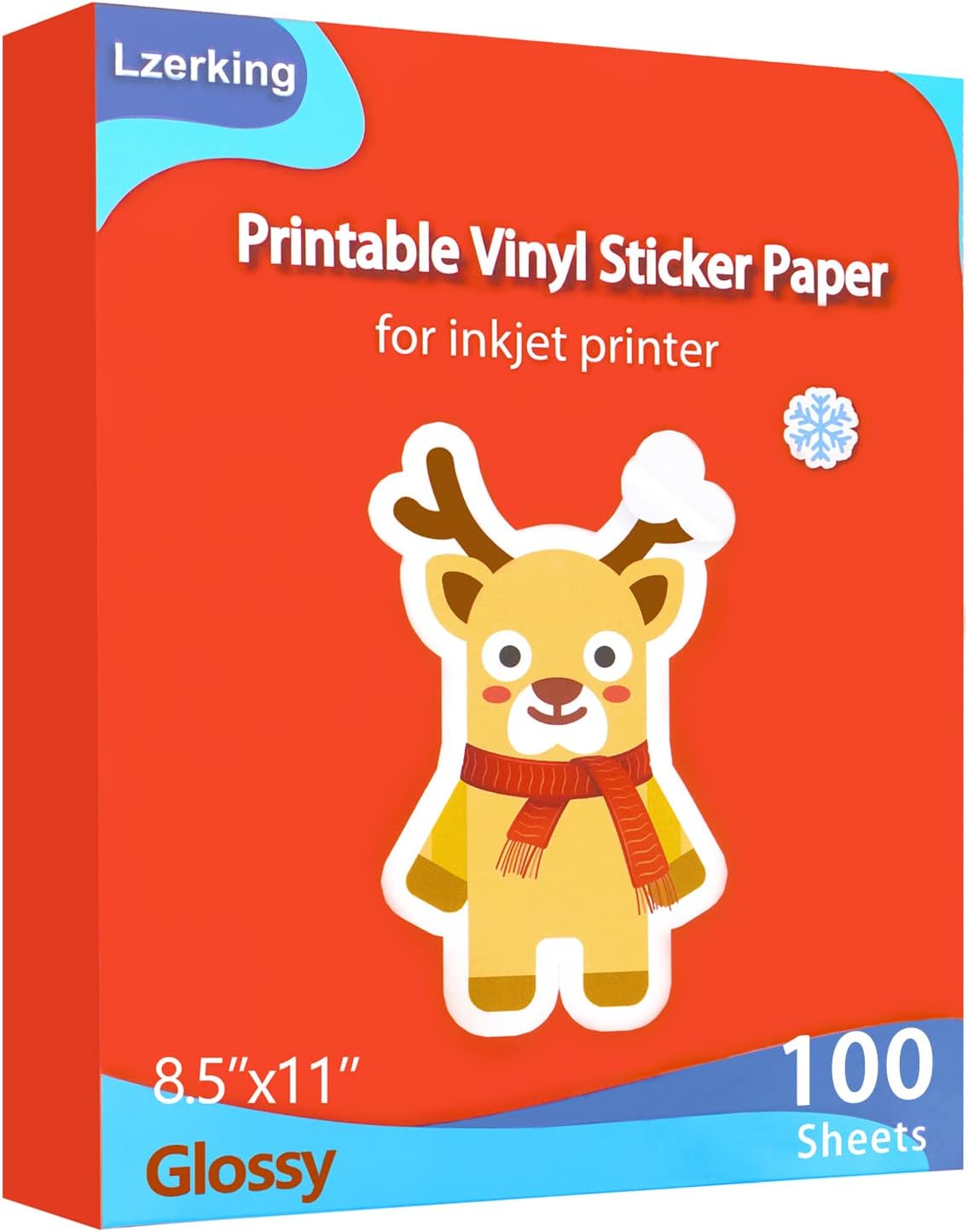 Lzerking Printable Vinyl Glossy Sticker Paper, Special Sticker Paper for Inkjet...