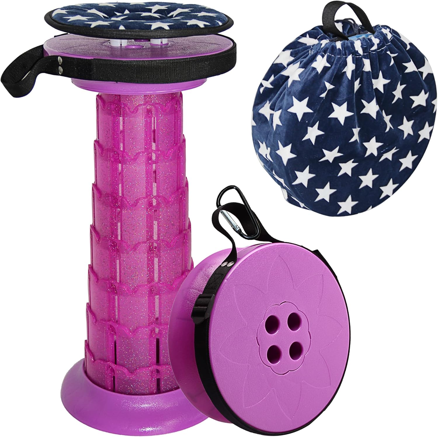 ALEVMOOM 20.4" Portable Telescopic Stool Collapsible Stool, 400 Lbs Retractable...