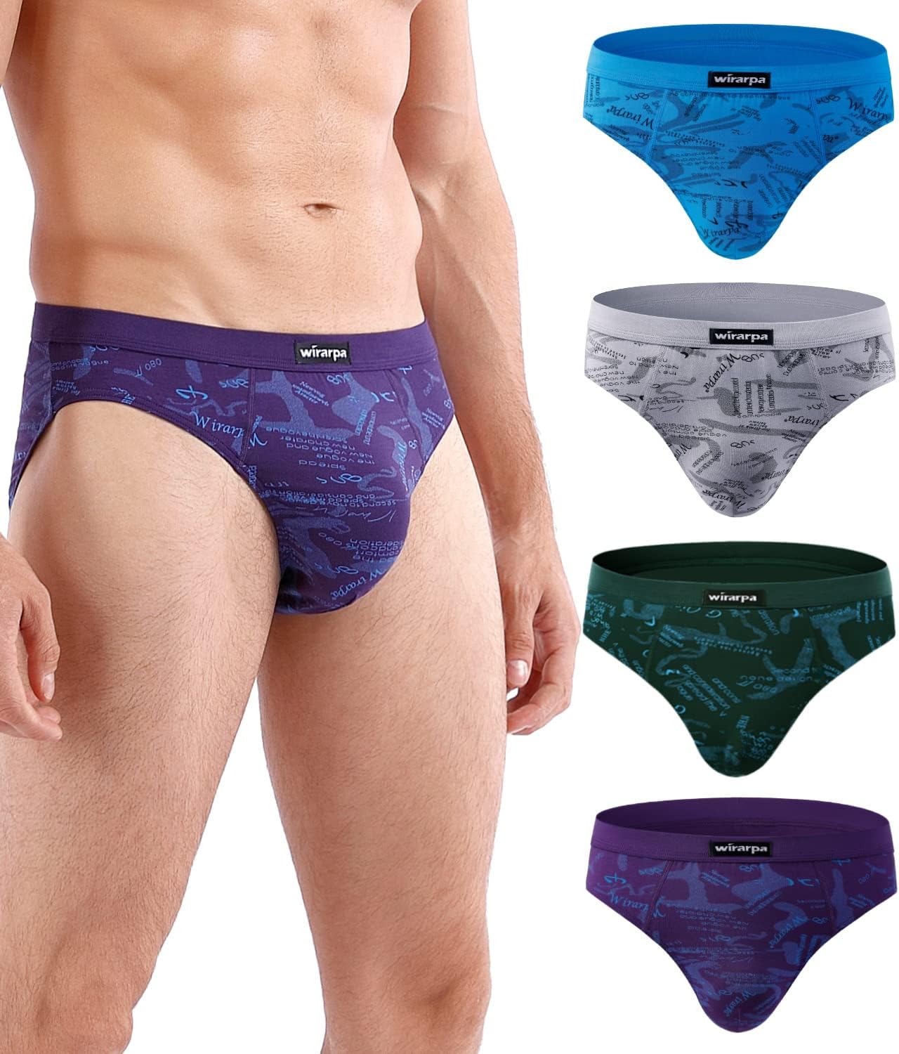 wirarpa Men's Underwear, Special Modal Microfiber Briefs with No Fly, High-Quali...