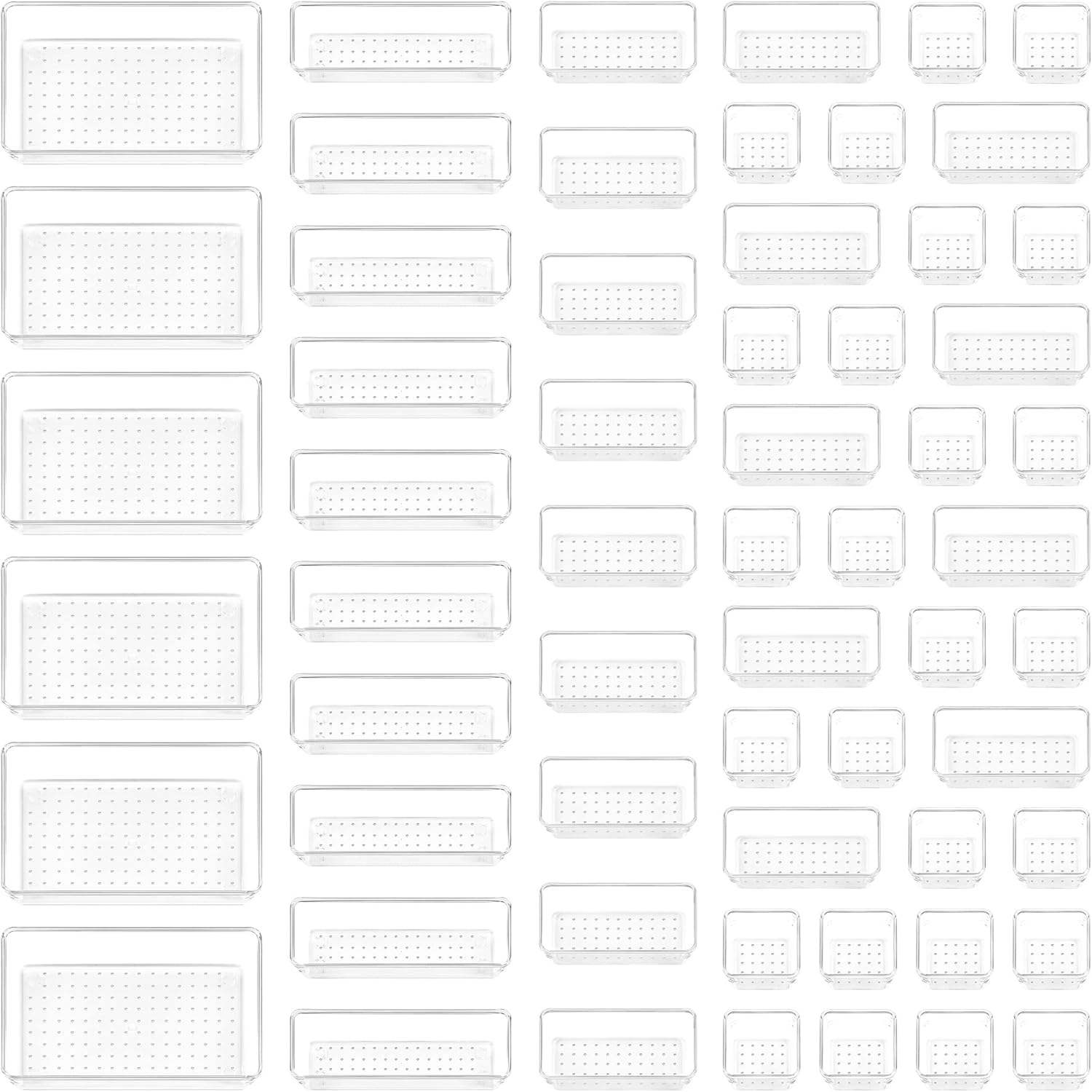 Vtopmart Drawer Organizer, Special Clear Plastic Organizer for Bathroom, Innovat...