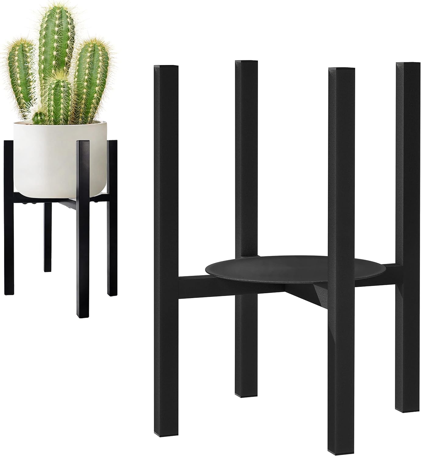 Jeackcelle Adjustable Plant Stand, Mid-Century Metal Flower Pot Stand with Trays...