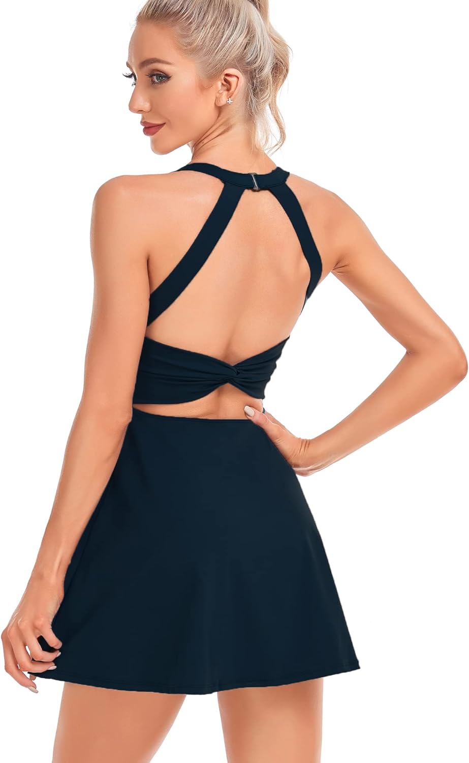 Womens Tennis Dress with Built in Shorts and Bra Workout Dress Golf Athletic Dre...