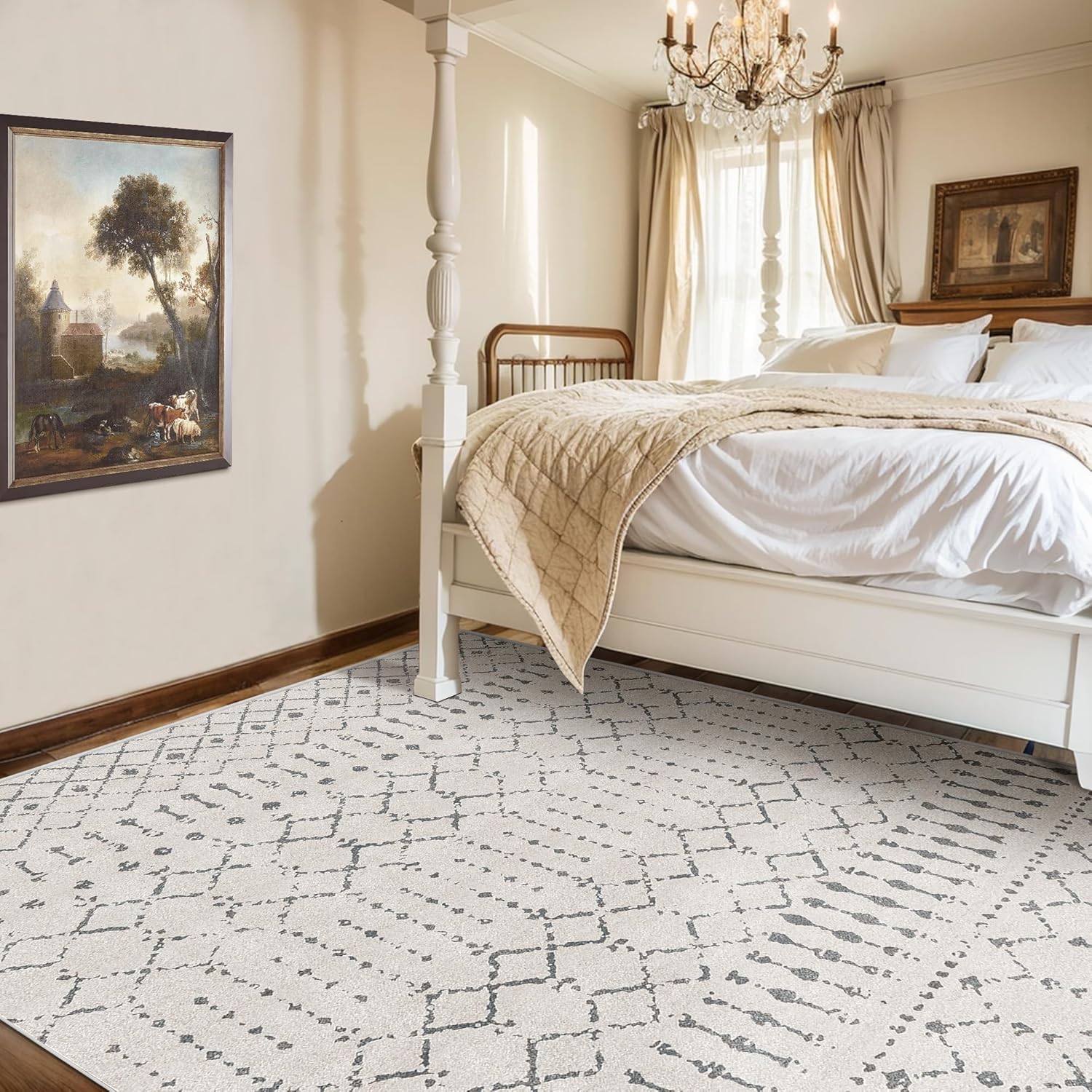 Deerly 5x7 Area Rugs for Living Room, Washable Rugs Moroccan Boho Farmhouse Rug...
