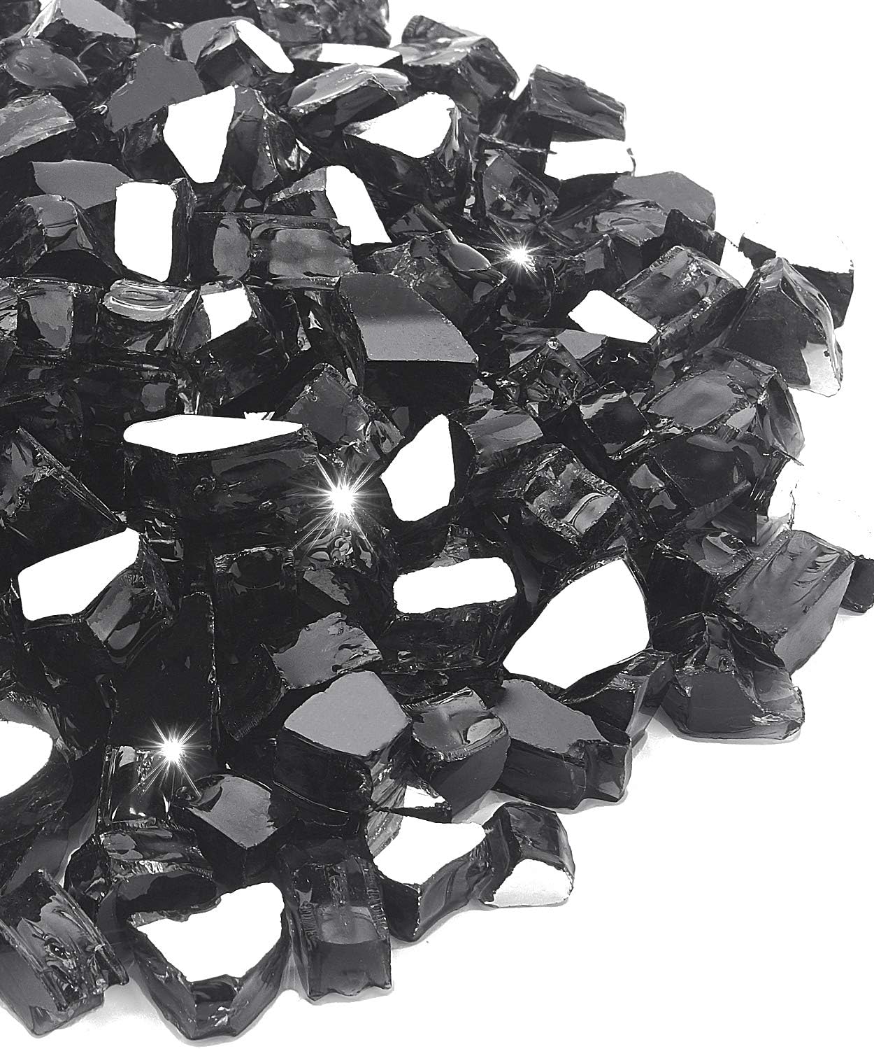 NUPICK 20 Pound Fire Glass, 1/2 Inch Reflective Fire Glass, Fit with Fire Pit Gl...