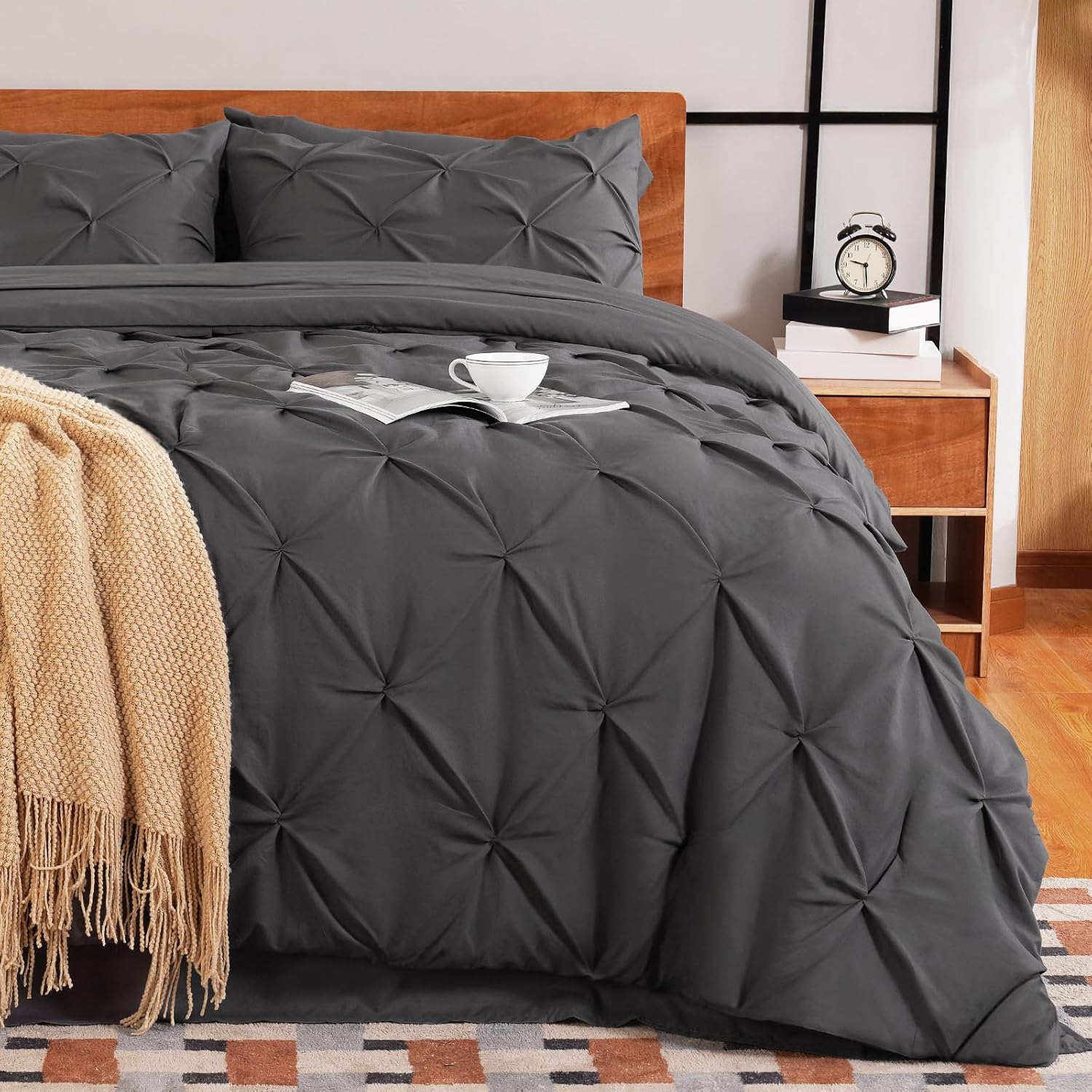 VALUXE King Size Comforter Set-7 Pieces King Size Bedding Sets, Bed in a Bag wit...
