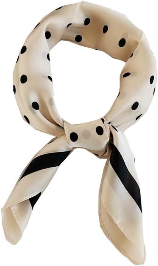 FONYVE Silk Feeling Scarf Medium Square Satin Head Scarf for Women 27.5 × 27.5 i...