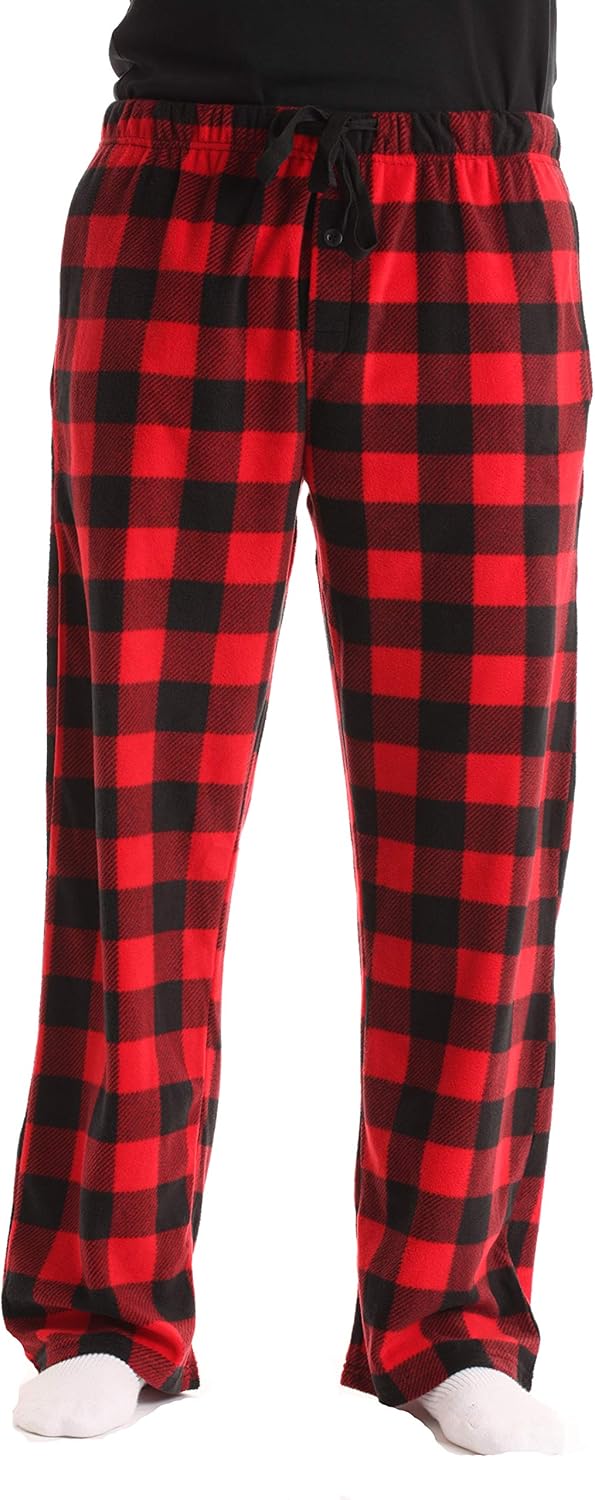 #followme Microfleece Men’s Fleece Pajama Pants Medium Red Buffalo Plaid